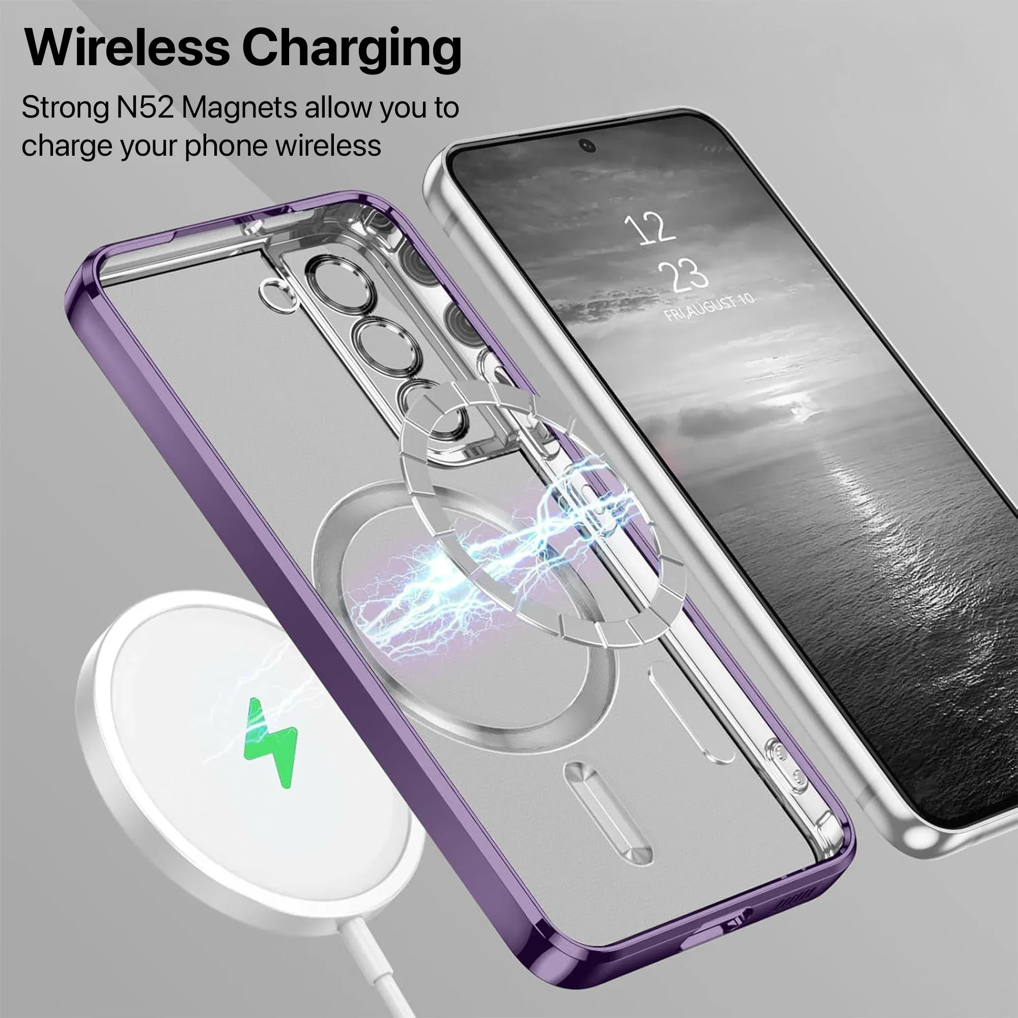 Vaku ® Samsung Galaxy S22 Plus Luxury Electroplated Magnetic Magsafe Back Cover - Image 5