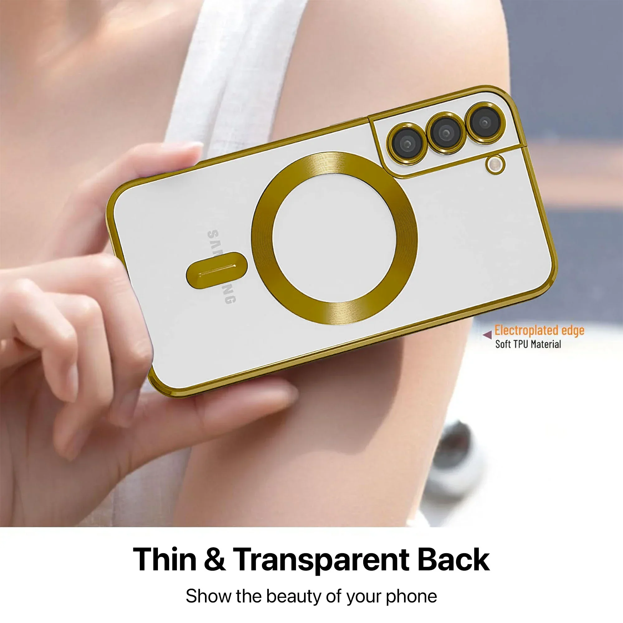 Vaku ® Samsung Galaxy S22 Plus Luxury Electroplated Magnetic Magsafe Back Cover - Image 8