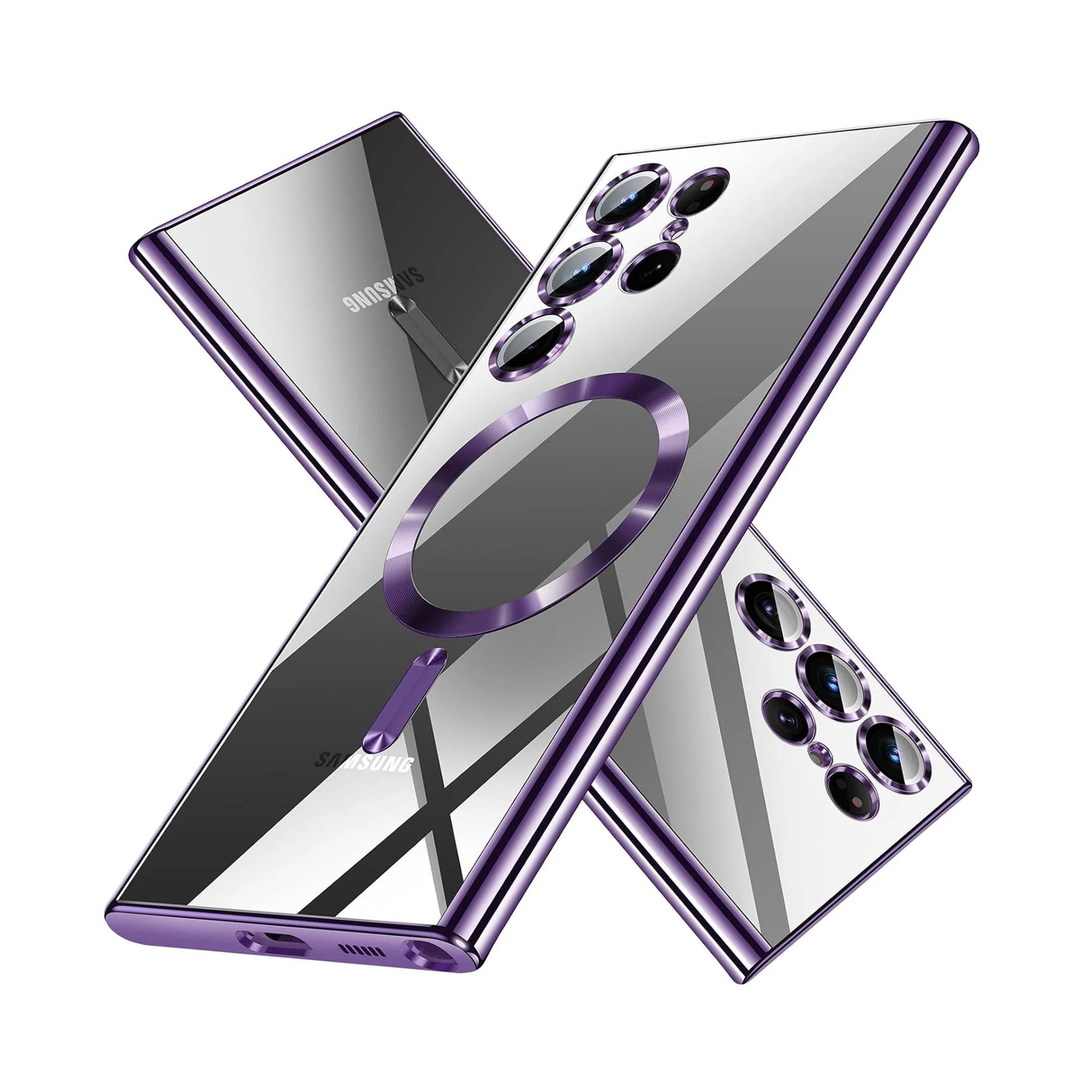 Vaku ® Samsung Galaxy S22 Ultra Luxury Electroplated Magnetic Magsafe Back Cover - Image 11