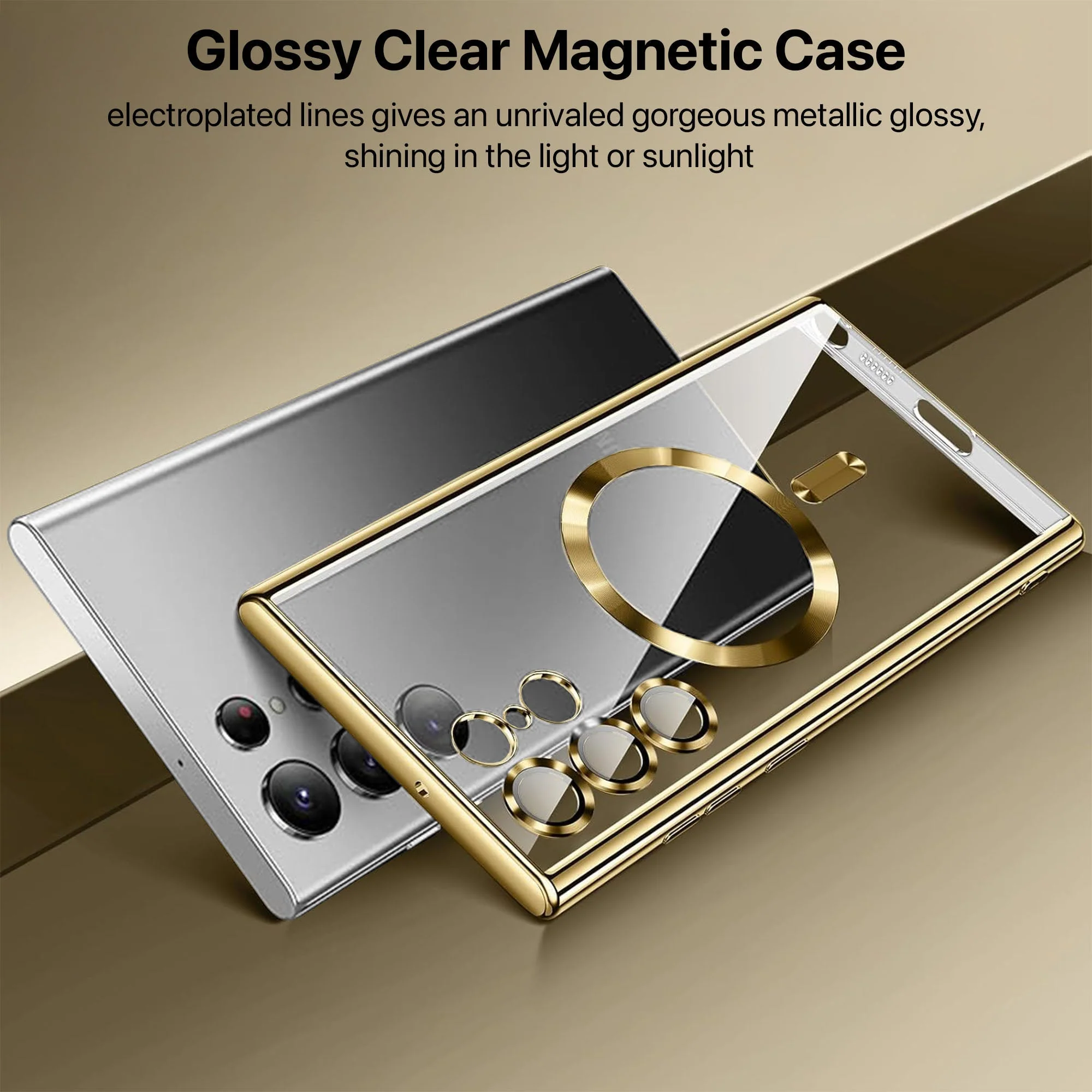 Vaku ® Samsung Galaxy S22 Ultra Luxury Electroplated Magnetic Magsafe Back Cover - Image 3