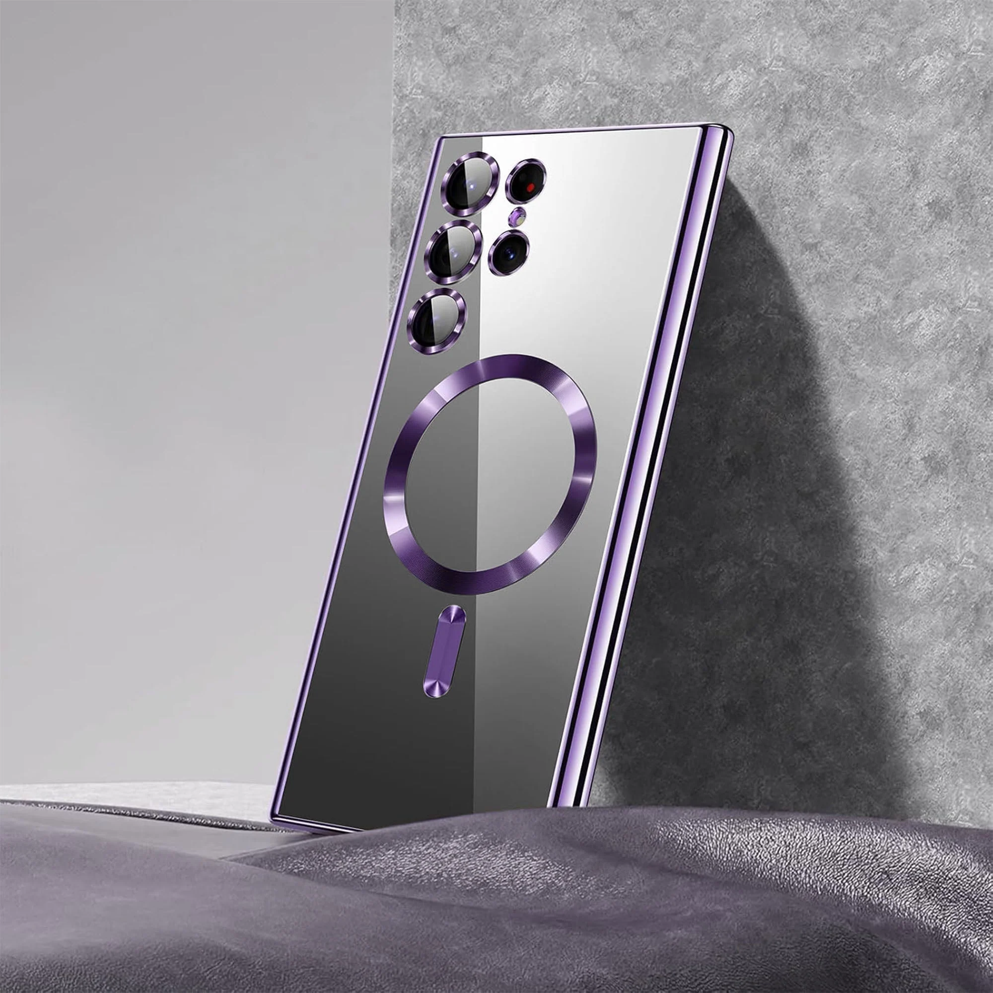 Vaku ® Samsung Galaxy S22 Ultra Luxury Electroplated Magnetic Magsafe Back Cover - Image 4