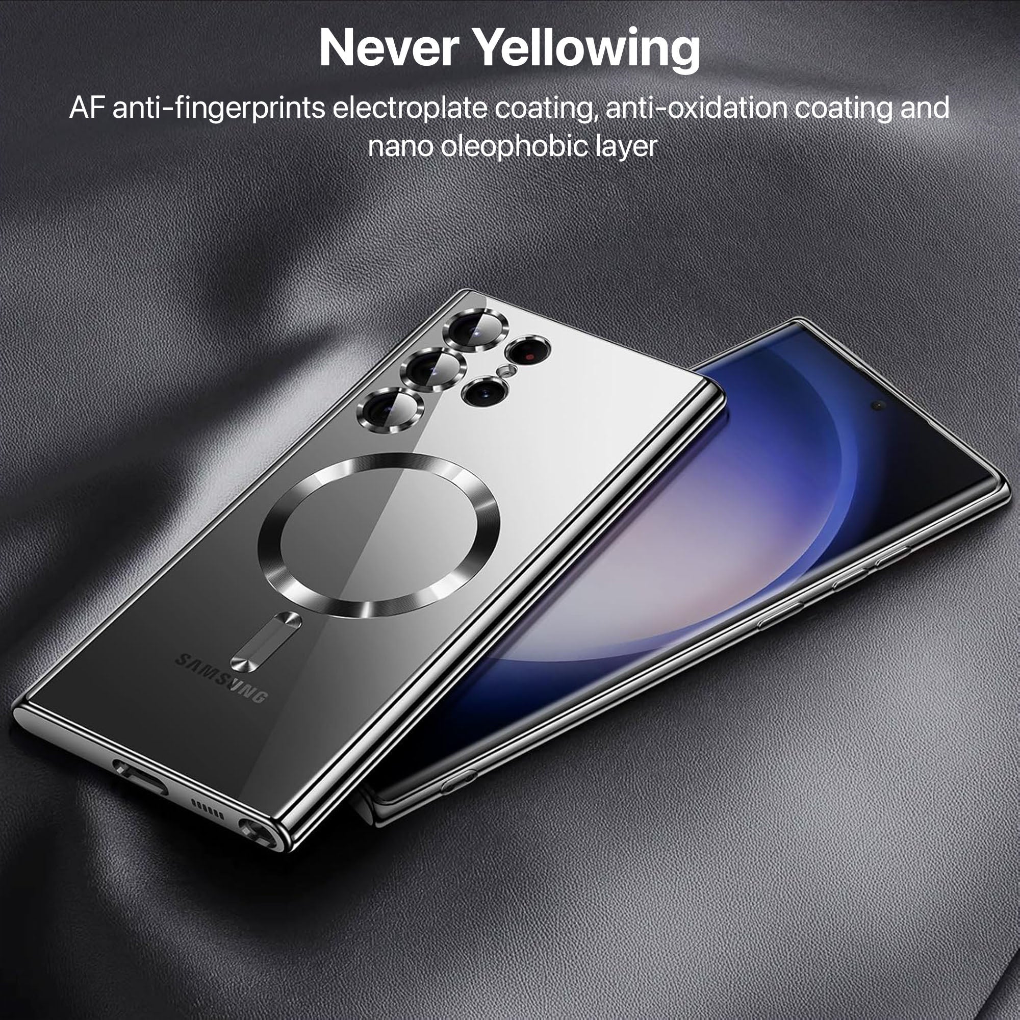 Vaku ® Samsung Galaxy S22 Ultra Luxury Electroplated Magnetic Magsafe Back Cover - Image 5