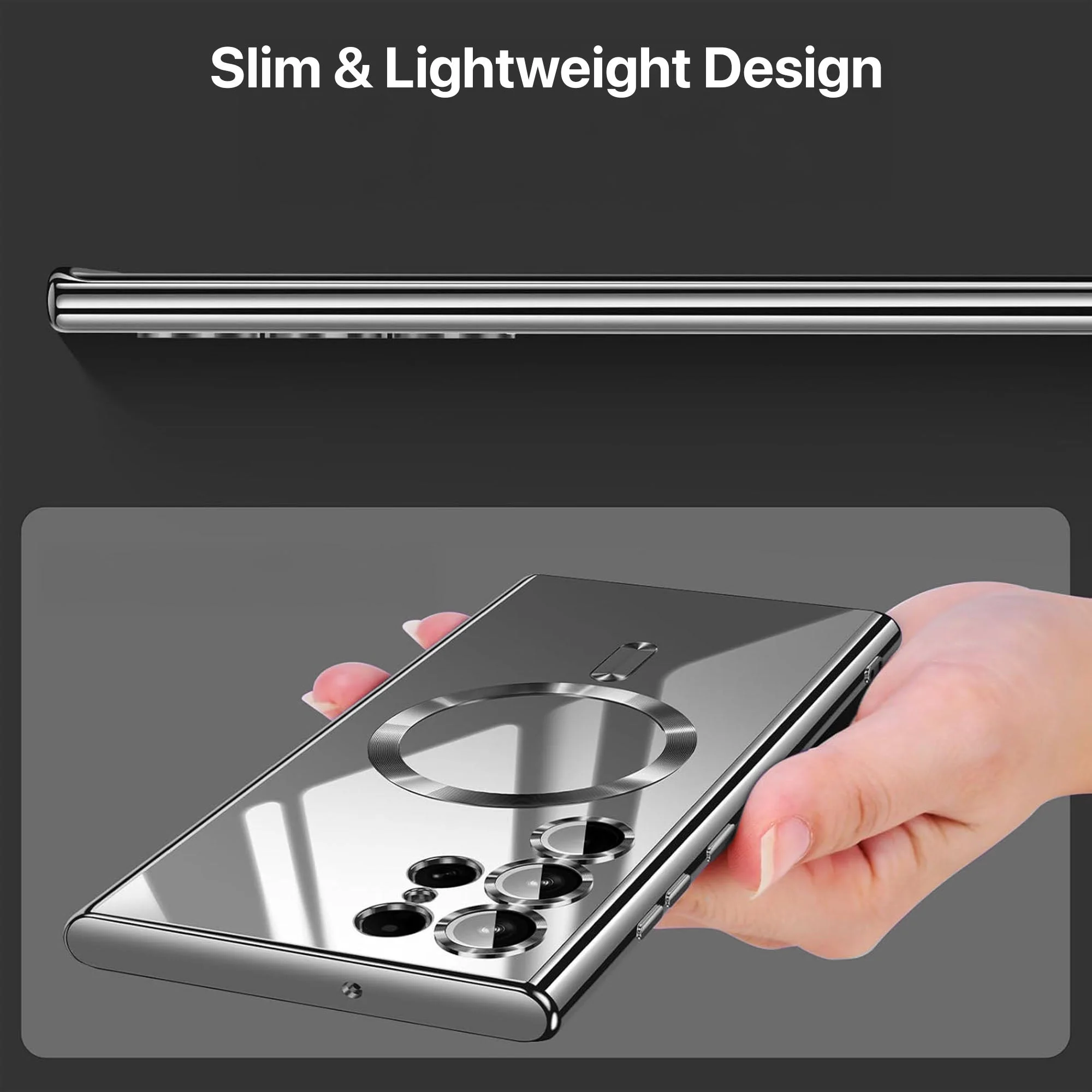 Vaku ® Samsung Galaxy S22 Ultra Luxury Electroplated Magnetic Magsafe Back Cover - Image 9
