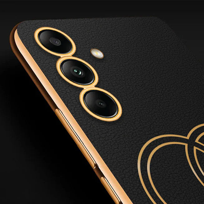 Vaku® Samsung Galaxy S23 FE Skylar Leather Pattern Gold Electroplated Soft TPU Back Cover - Image 7