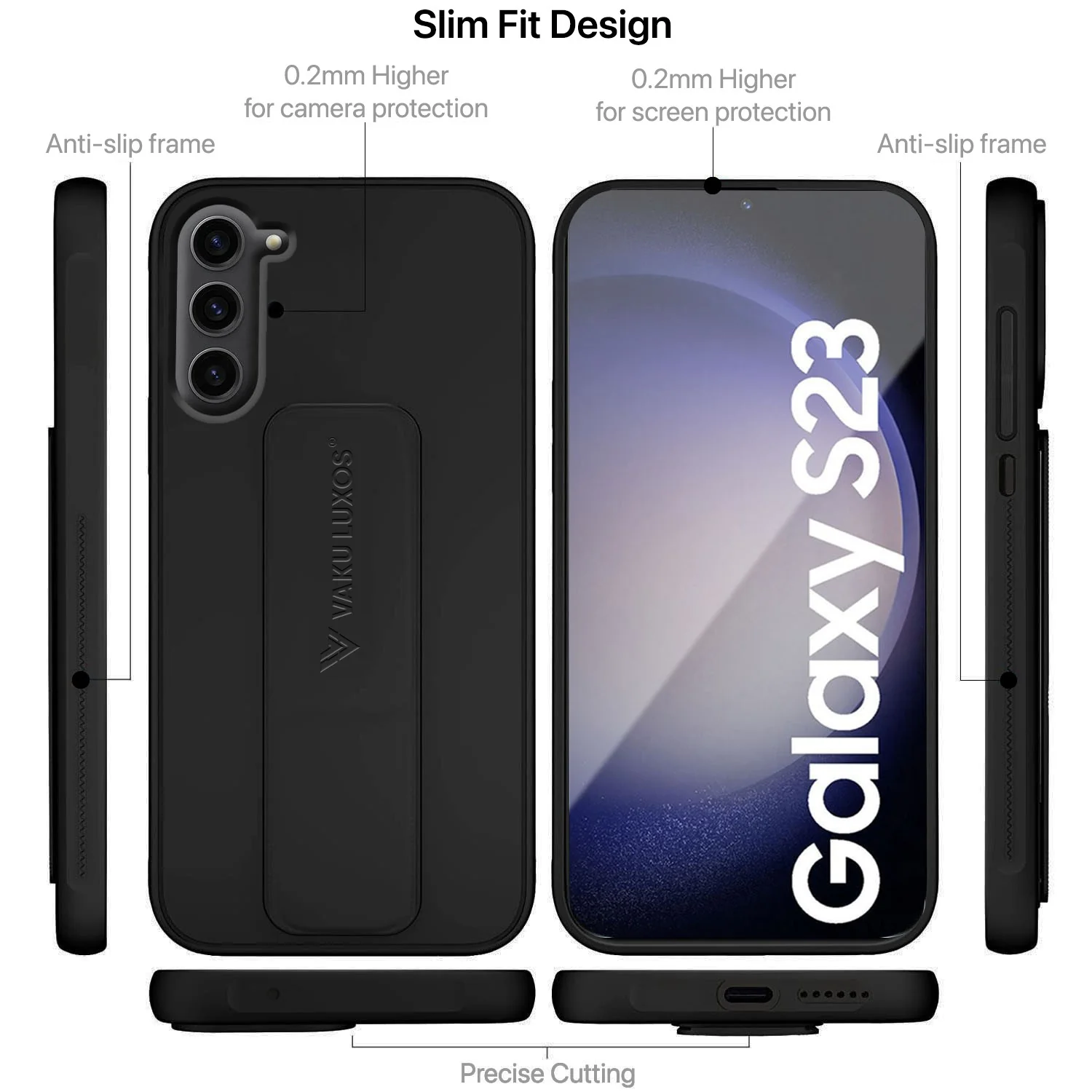 Vaku ® Samsung Galaxy S23 Harbor Grip Multi-Functional TPU Back Cover - Image 10