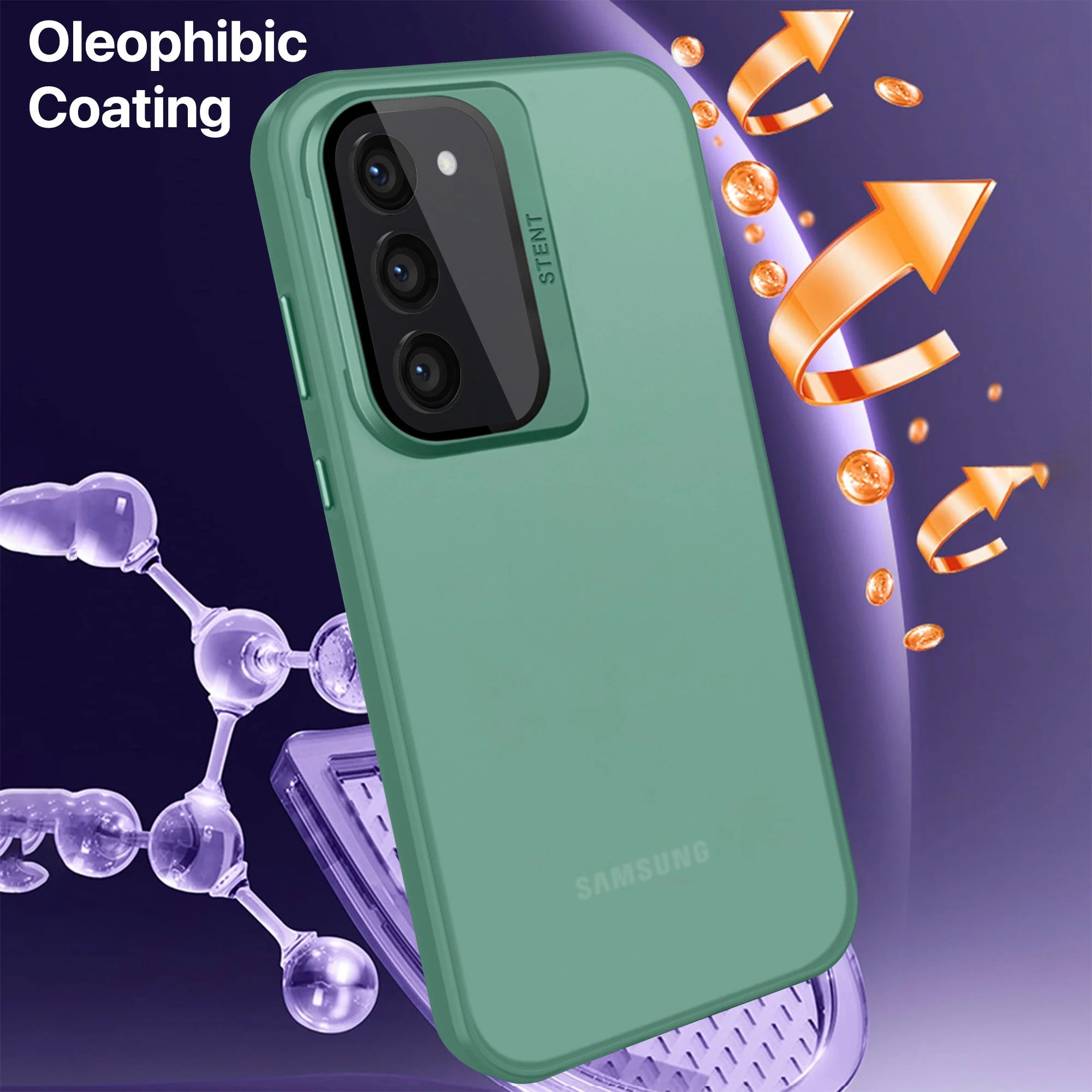 Vaku ® Samsung Galaxy S23 Rime Frosted Translucent Back Cover - Image 3