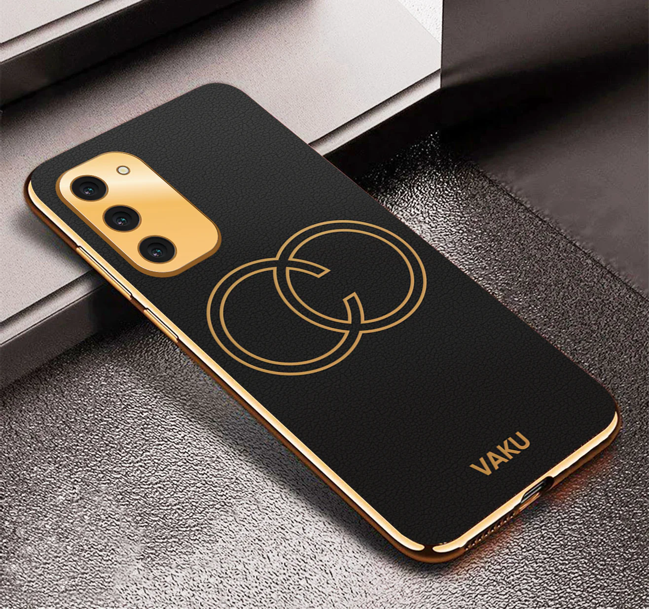 Vaku® Samsung Galaxy S23 Skylar Leather Pattern Gold Electroplated Soft TPU Back Cover - Image 14