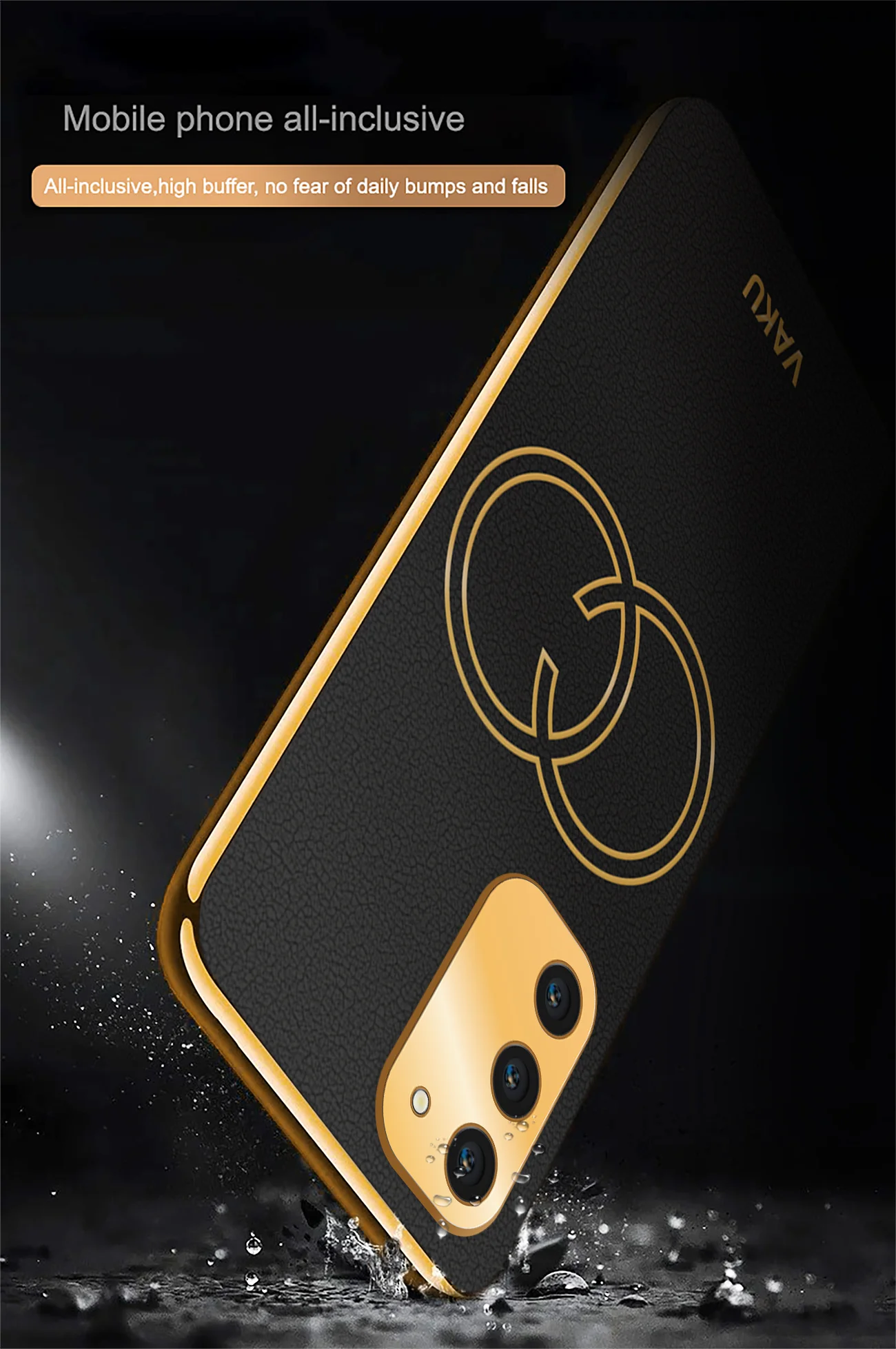 Vaku® Samsung Galaxy S23 Skylar Leather Pattern Gold Electroplated Soft TPU Back Cover - Image 16