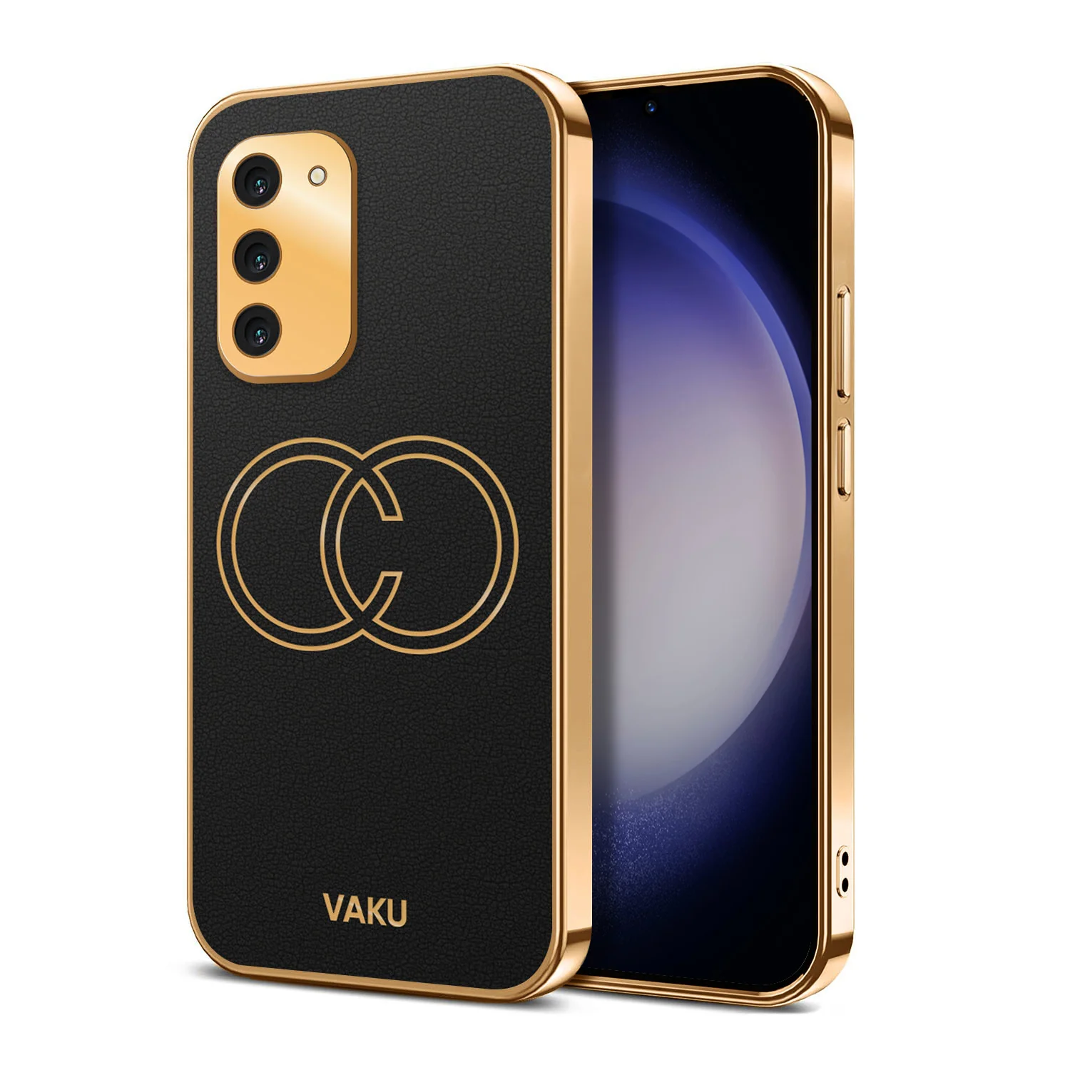 Vaku® Samsung Galaxy S23 Skylar Leather Pattern Gold Electroplated Soft TPU Back Cover - Image 7