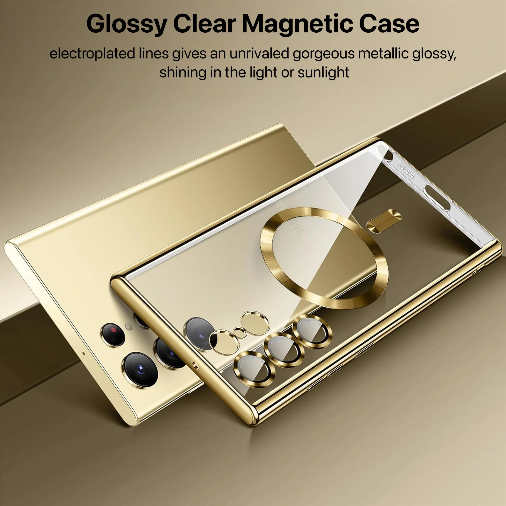 Vaku ® Samsung Galaxy S23 Ultra Luxury Electroplated Magnetic Magsafe Back Cover - Image 5