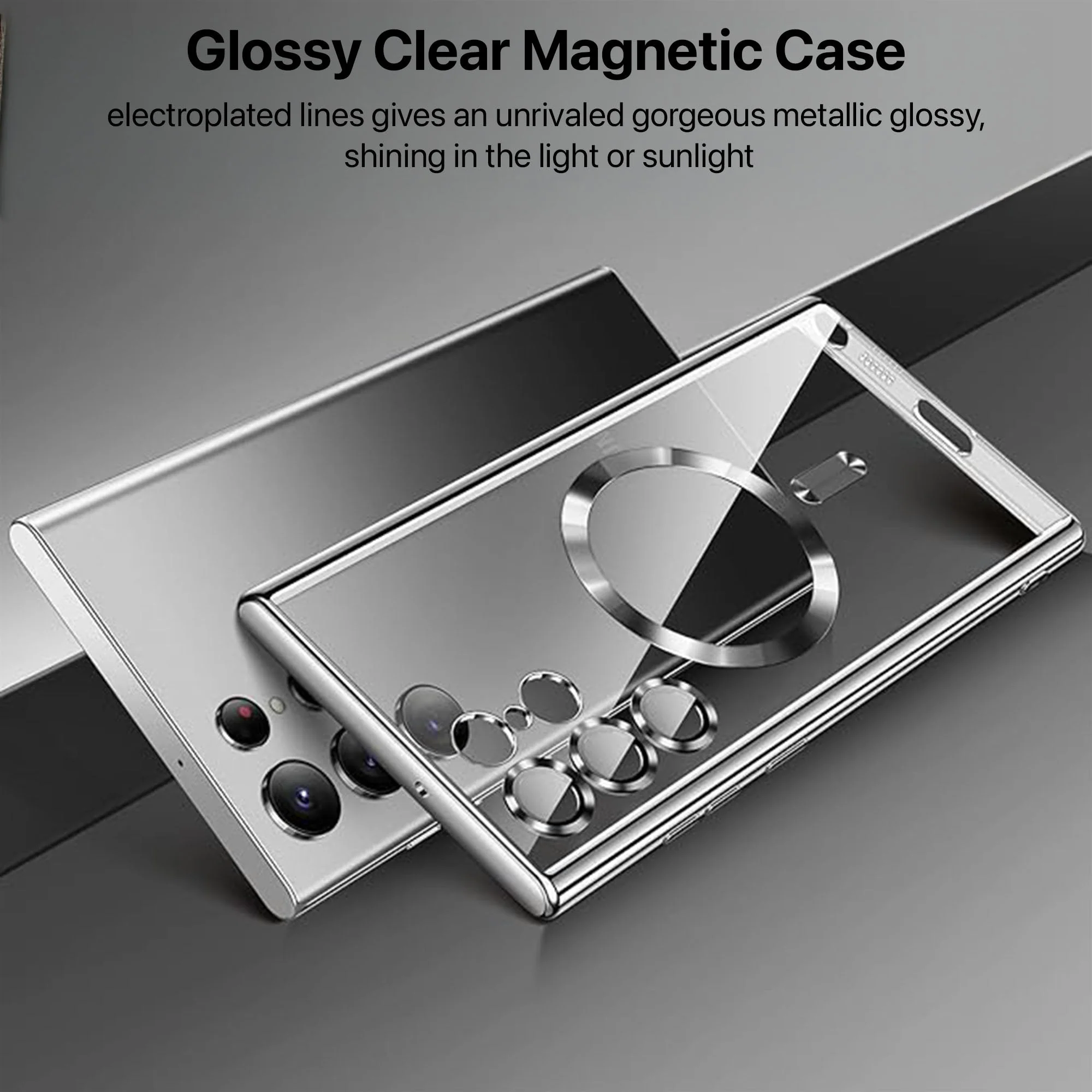 Vaku ® Samsung Galaxy S23 Ultra Luxury Electroplated Magnetic Magsafe Back Cover - Image 9