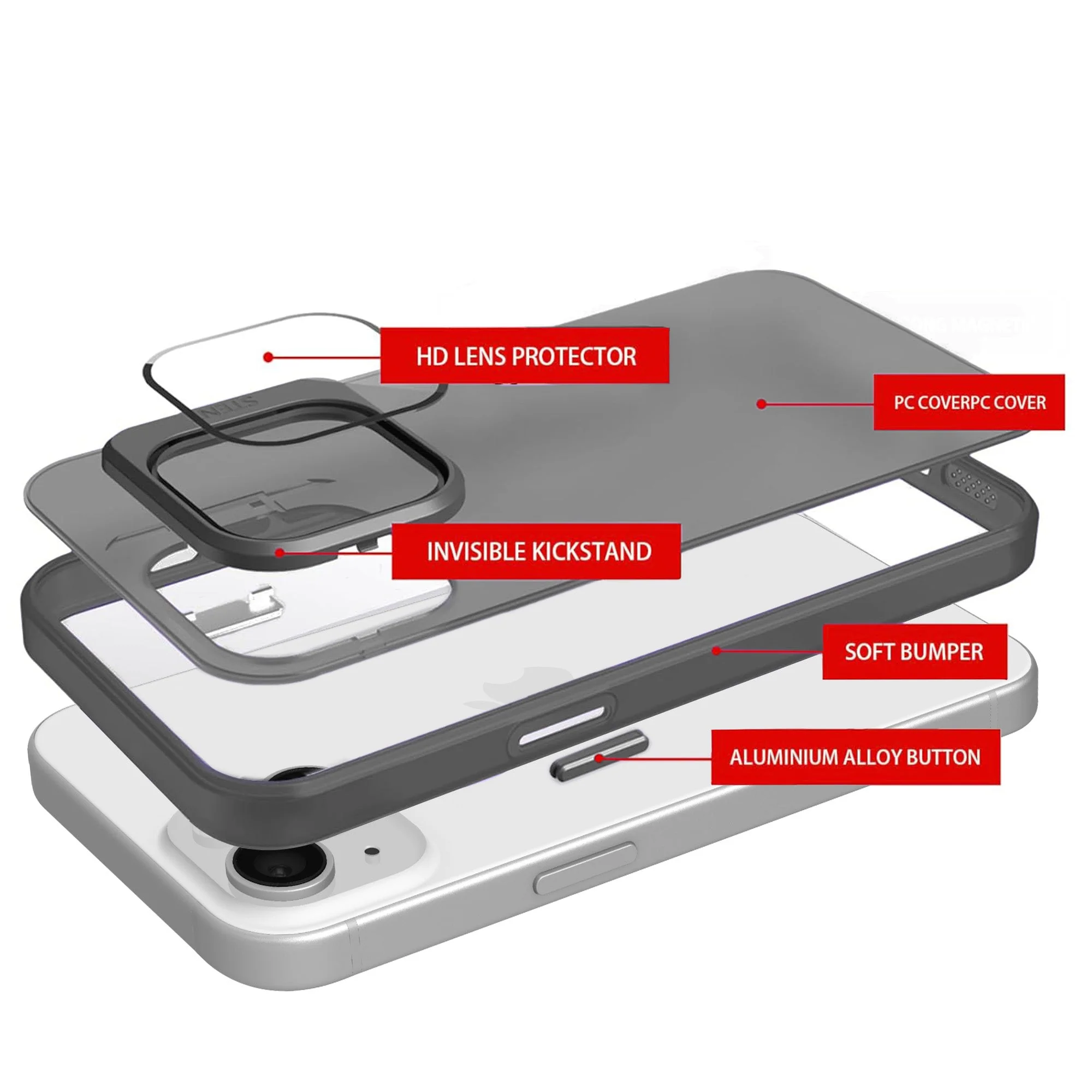 Vaku ® Samsung Galaxy S23 Ultra Rime Frosted Translucent Back Cover - Image 3