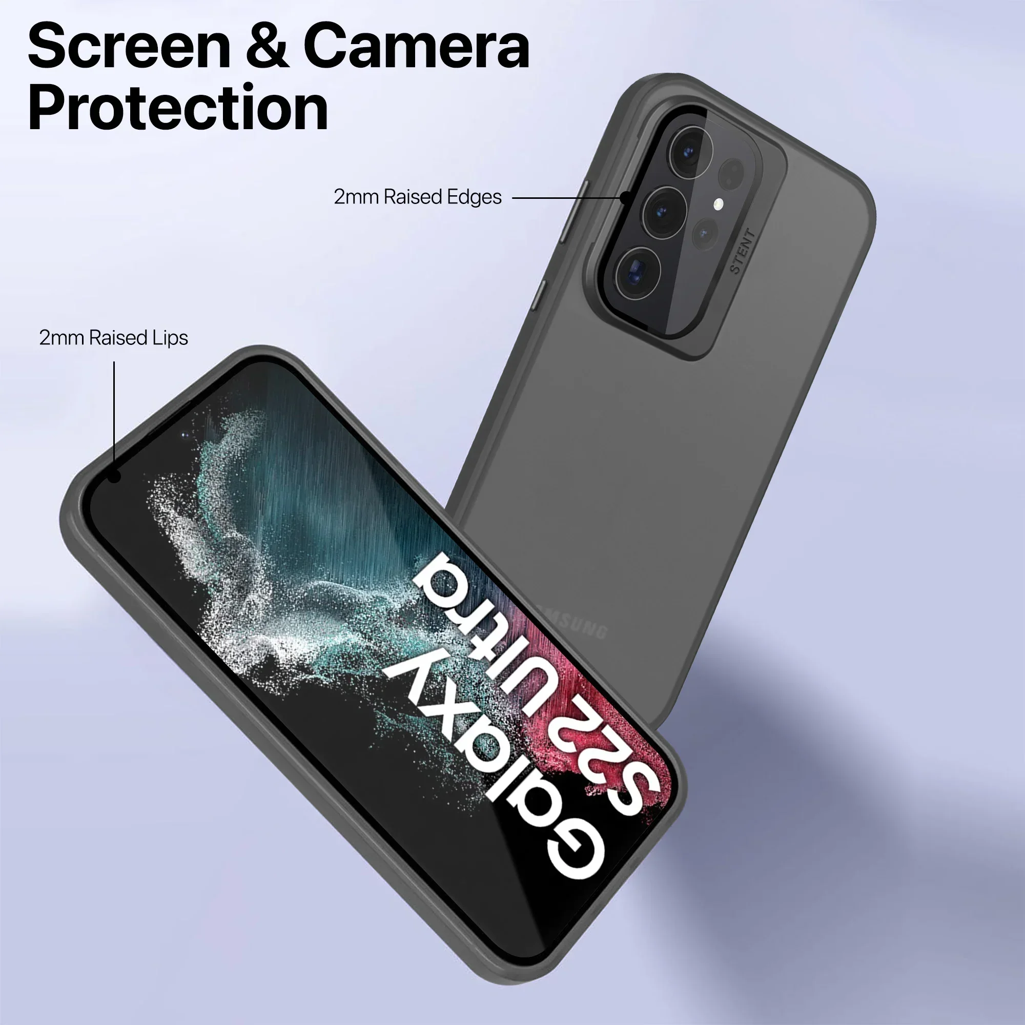 Vaku ® Samsung Galaxy S23 Ultra Rime Frosted Translucent Back Cover - Image 4