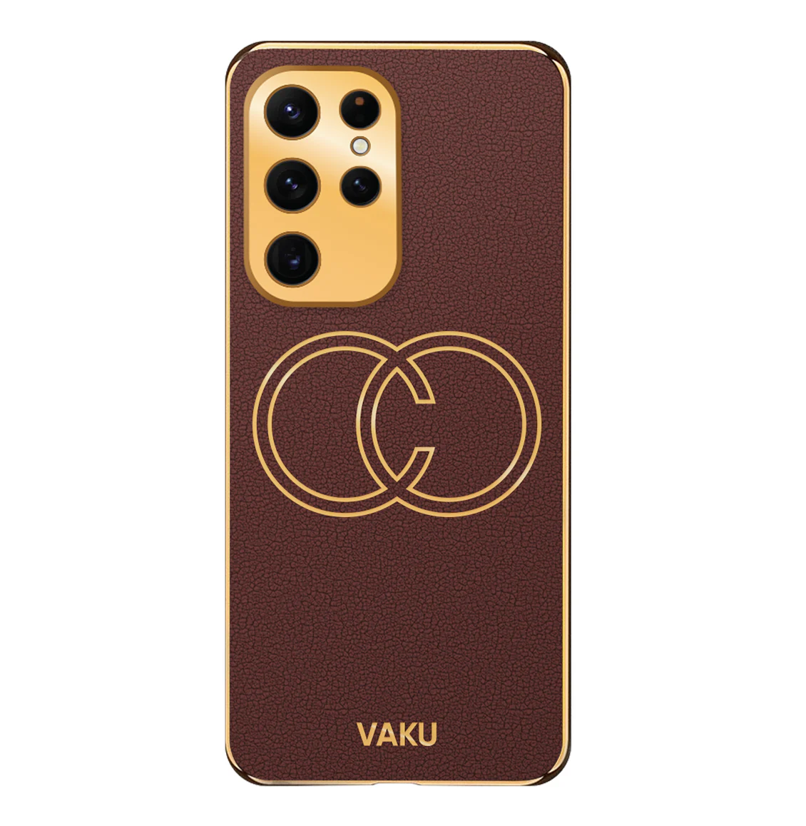 Vaku® Samsung Galaxy S23 Ultra Skylar Leather Pattern Gold Electroplated Soft TPU Back Cover - Image 14