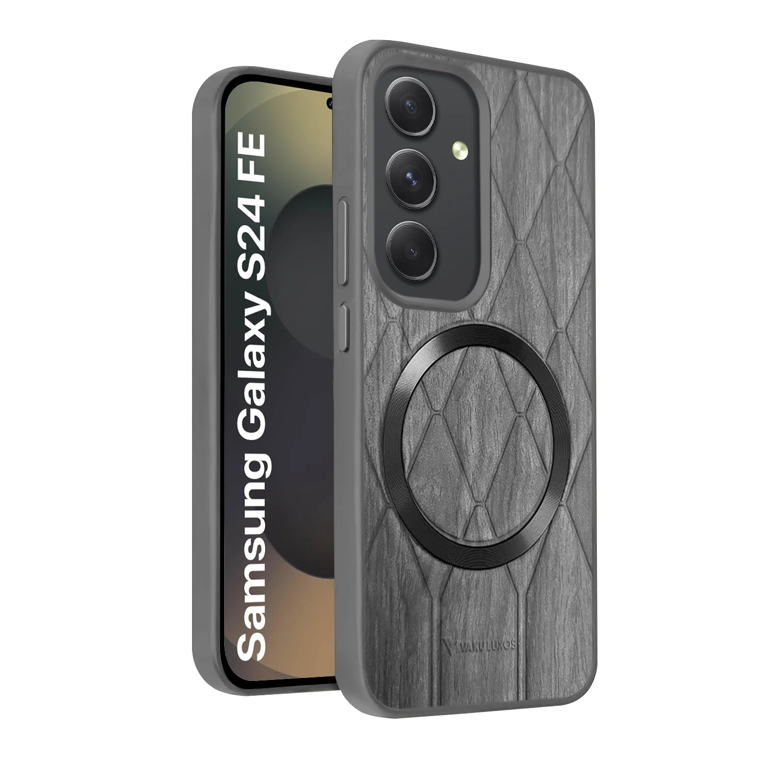 Vaku ® Samsung Galaxy S24 FE Diamond Plume Pattern Magnetic Magsafe Back Cover - Image 16