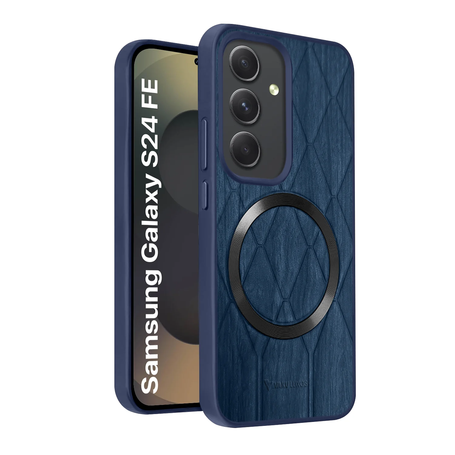 Vaku ® Samsung Galaxy S24 FE Diamond Plume Pattern Magnetic Magsafe Back Cover - Image 9