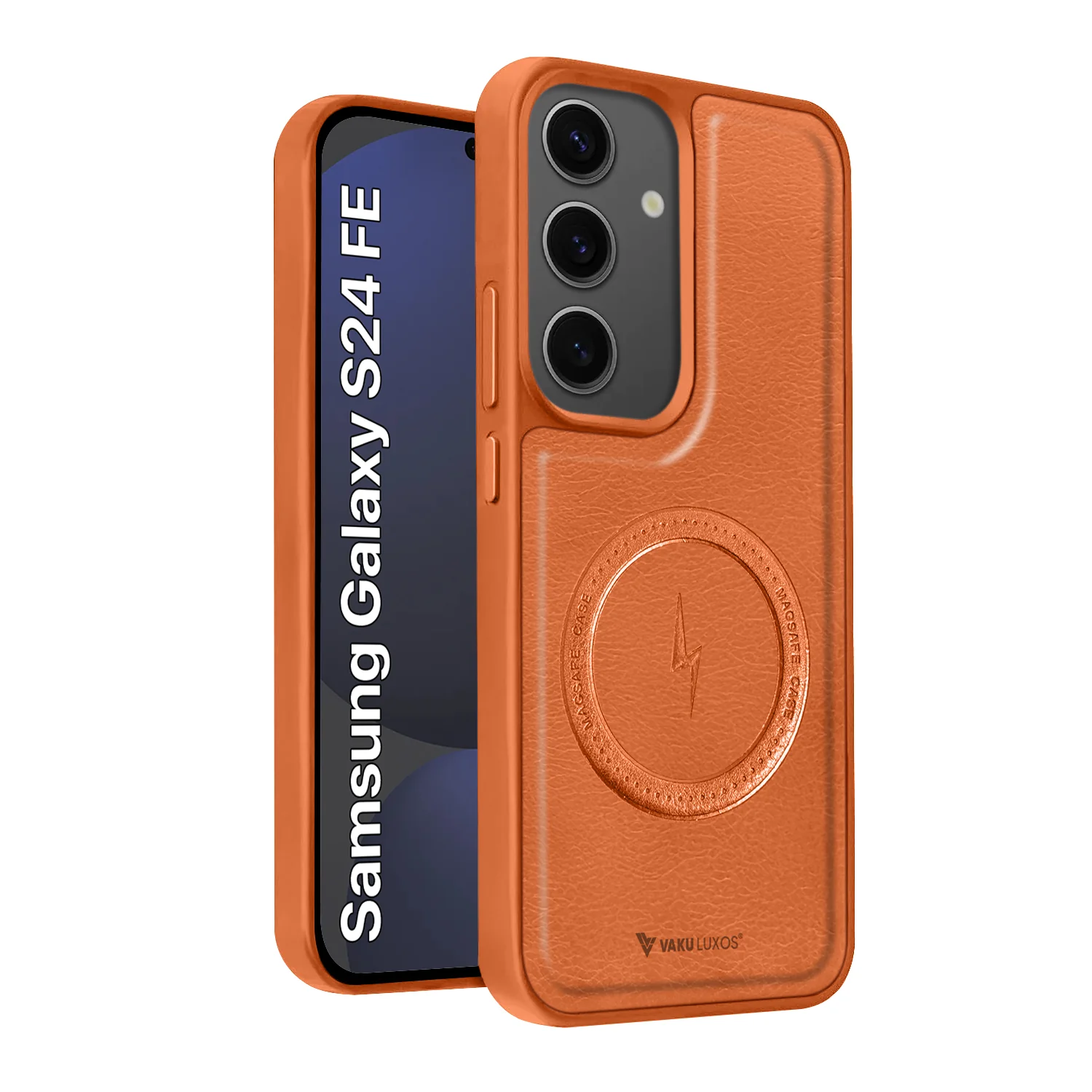 Vaku ® Samsung Galaxy S24 FE Maxtron Leather Stitched Magnetic Magsafe Back Cover