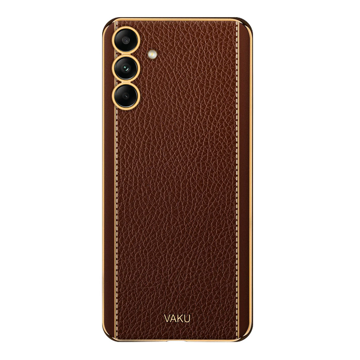 Vaku® Samsung Galaxy S24 Luxemberg Leather Pattern Gold Electroplated Soft TPU Back Cover - Image 9
