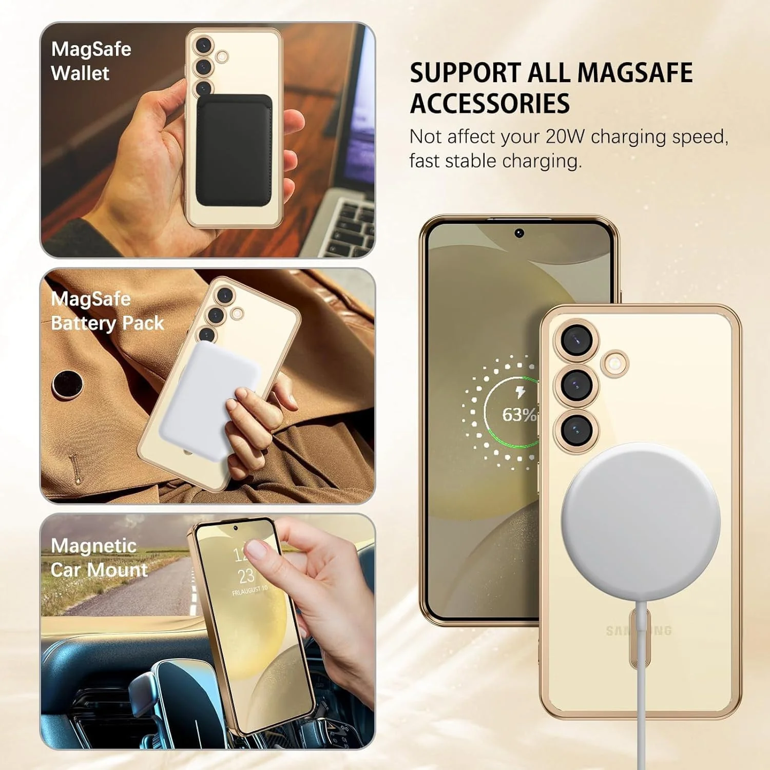 Vaku ® Samsung Galaxy S24 Luxury Electroplated Magnetic Magsafe Back Cover - Image 6