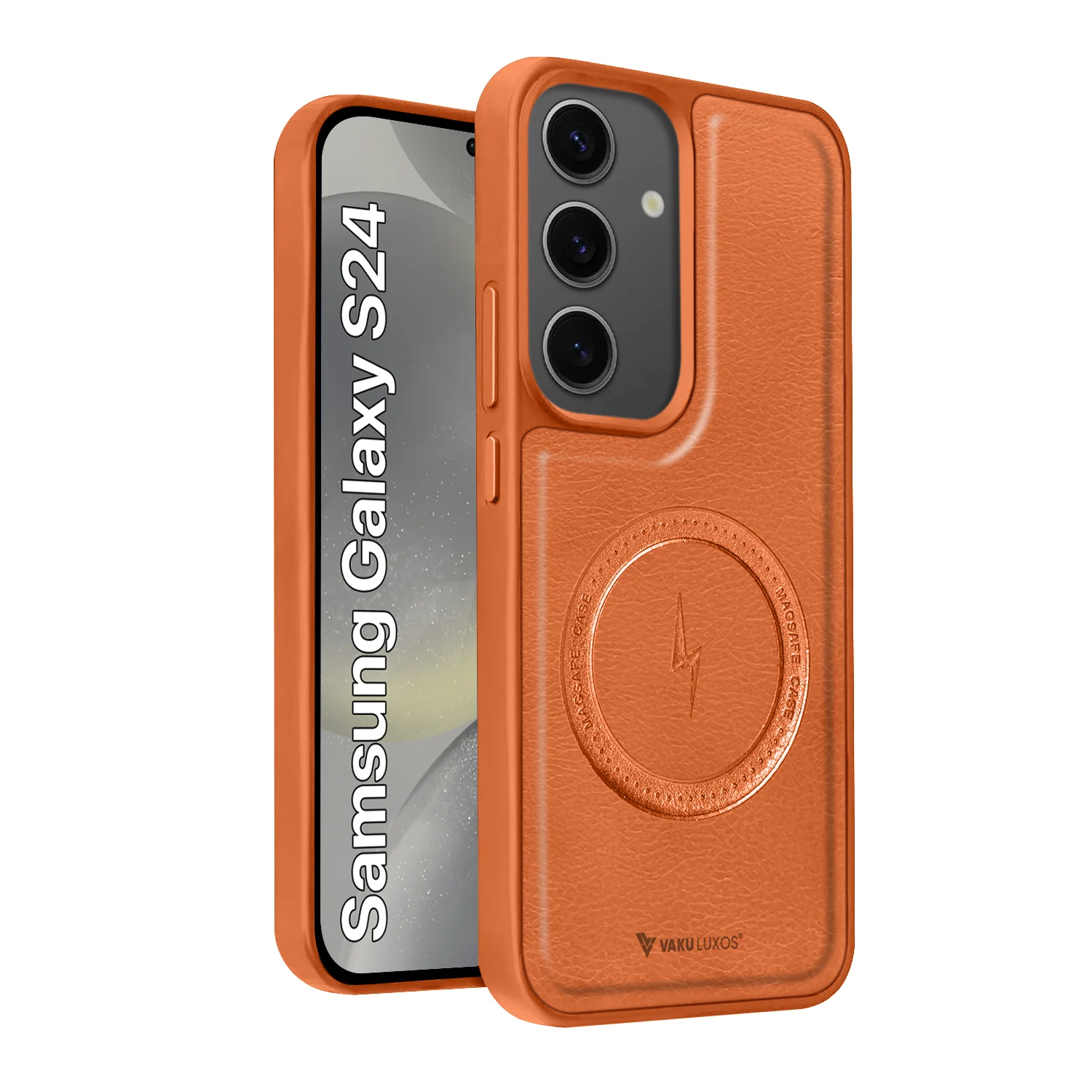 Vaku ® Samsung Galaxy S24 Maxtron Leather Stitched Magnetic Magsafe Back Cover