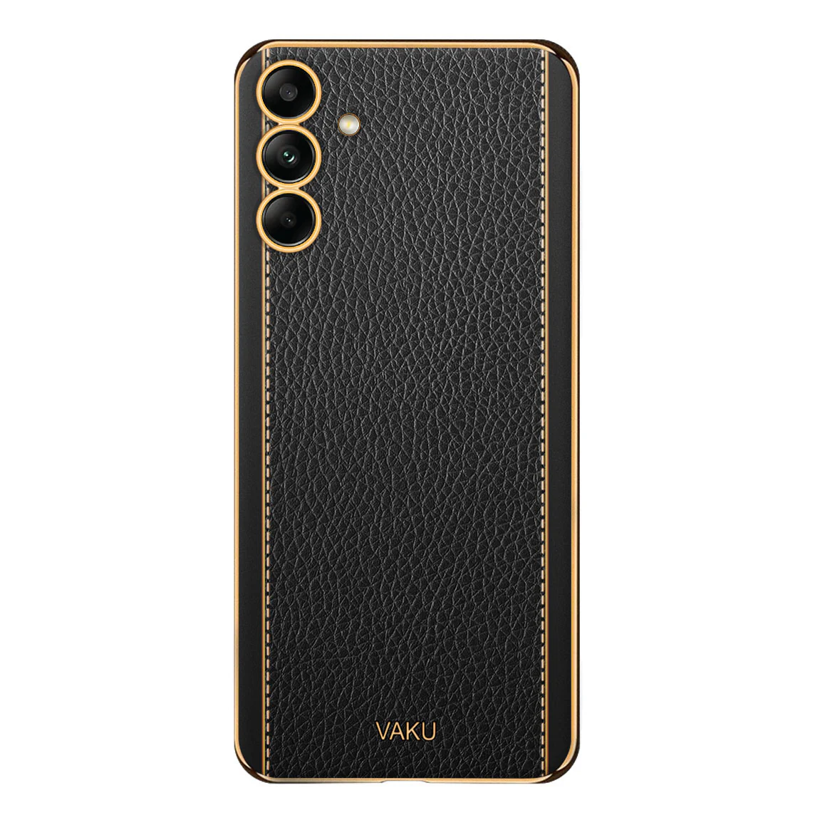 Vaku® Samsung Galaxy S24 Plus Luxemberg Leather Pattern Gold Electroplated Soft TPU Back Cover - Image 9