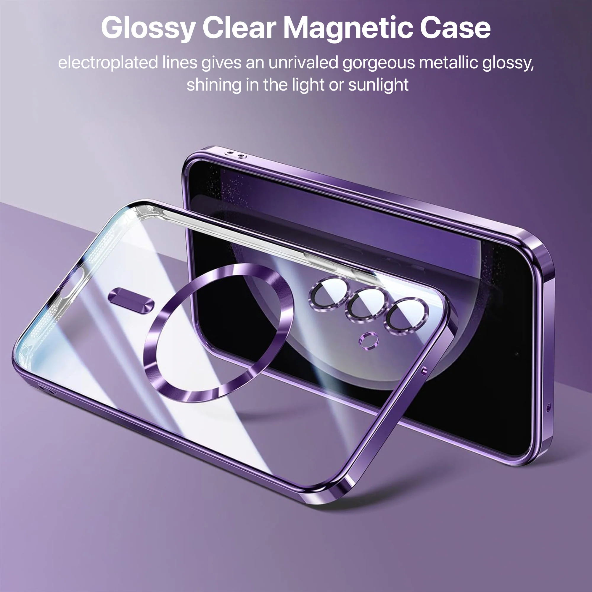 Vaku ® Samsung Galaxy S24 Plus Luxury Electroplated Magnetic Magsafe Back Cover - Image 4