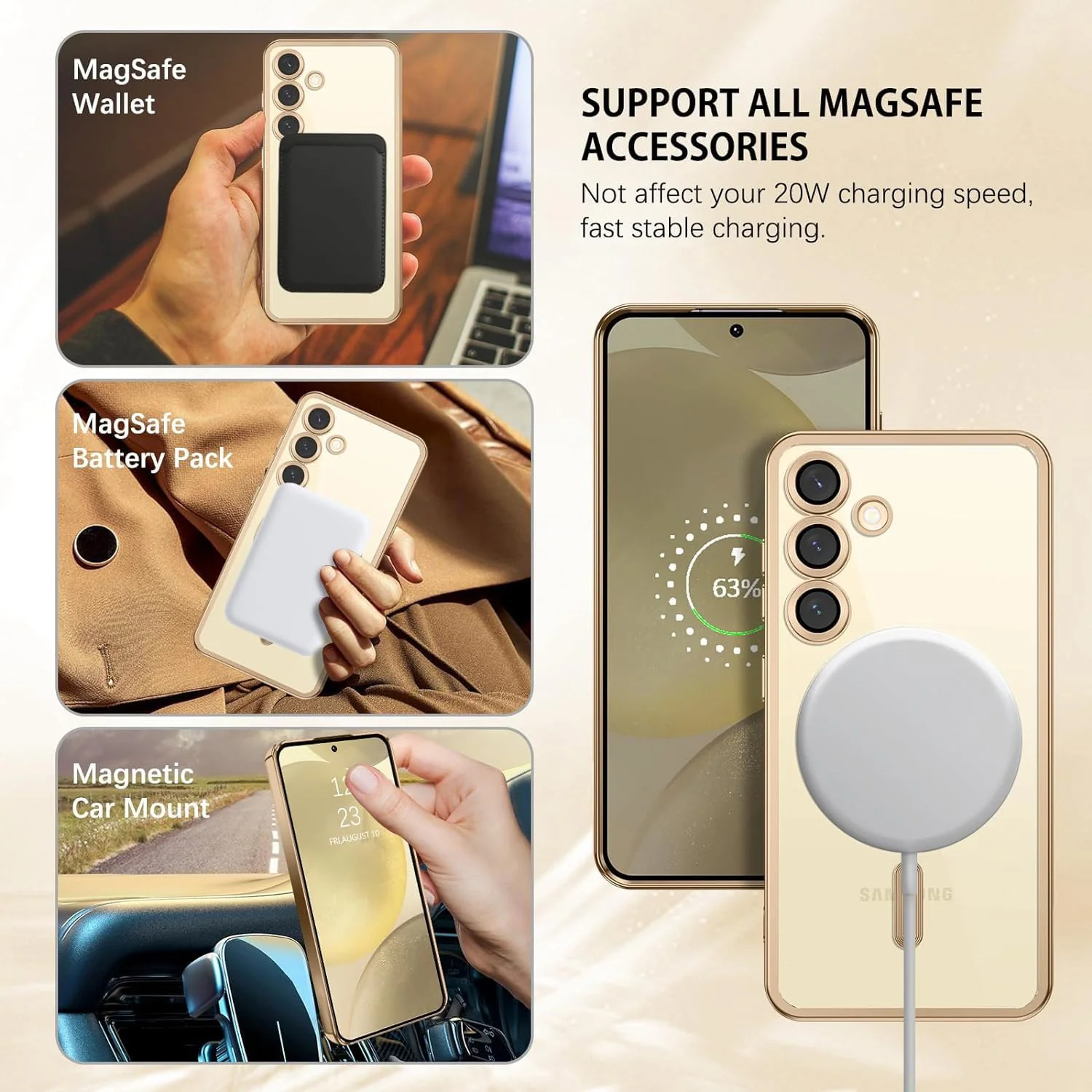 Vaku ® Samsung Galaxy S24 Plus Luxury Electroplated Magnetic Magsafe Back Cover - Image 6