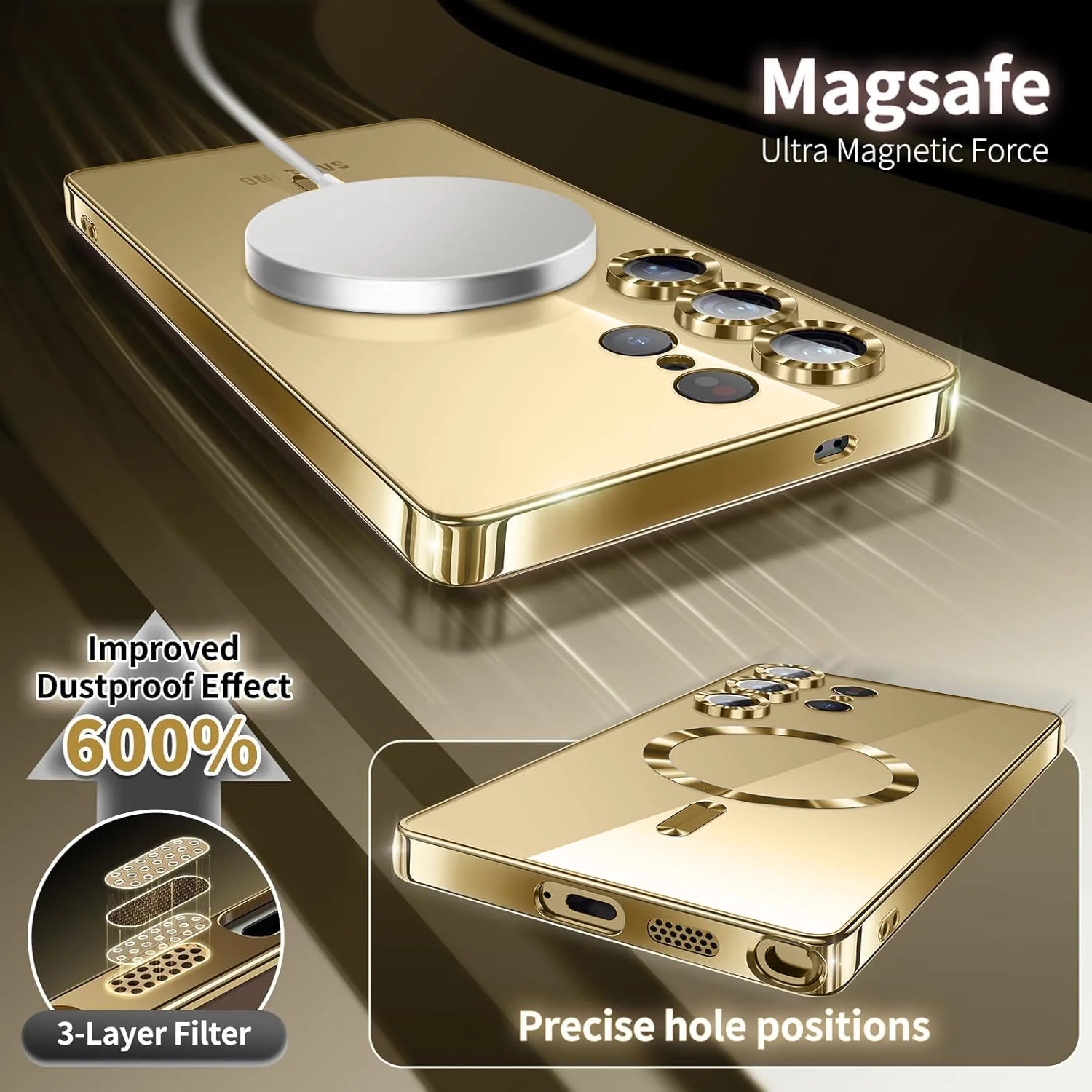 Vaku ® Samsung Galaxy S24 Ultra Luxury Electroplated Magnetic Magsafe Back Cover - Image 12