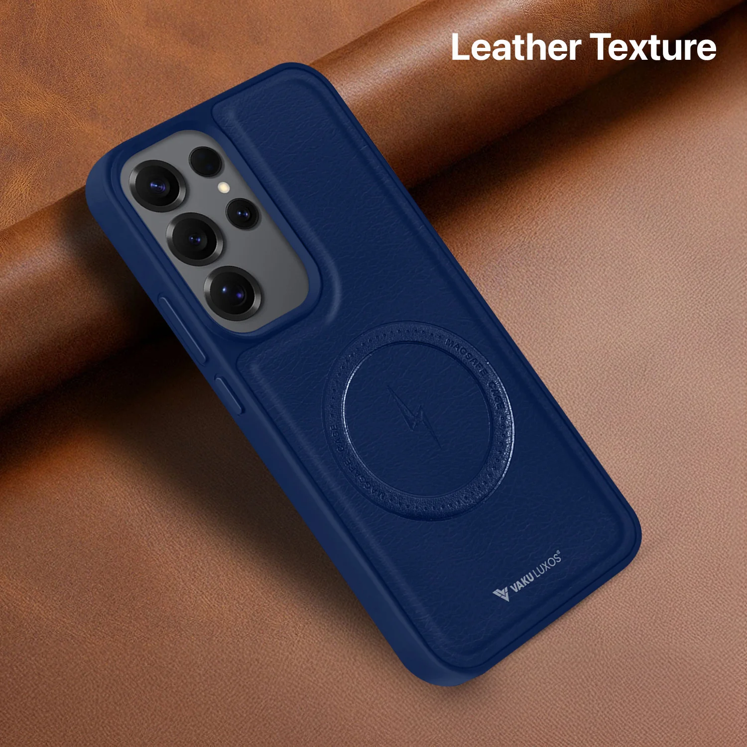 Vaku ® Samsung Galaxy S24 Ultra Maxtron Leather Stitched Magnetic Magsafe Back Cover - Image 6