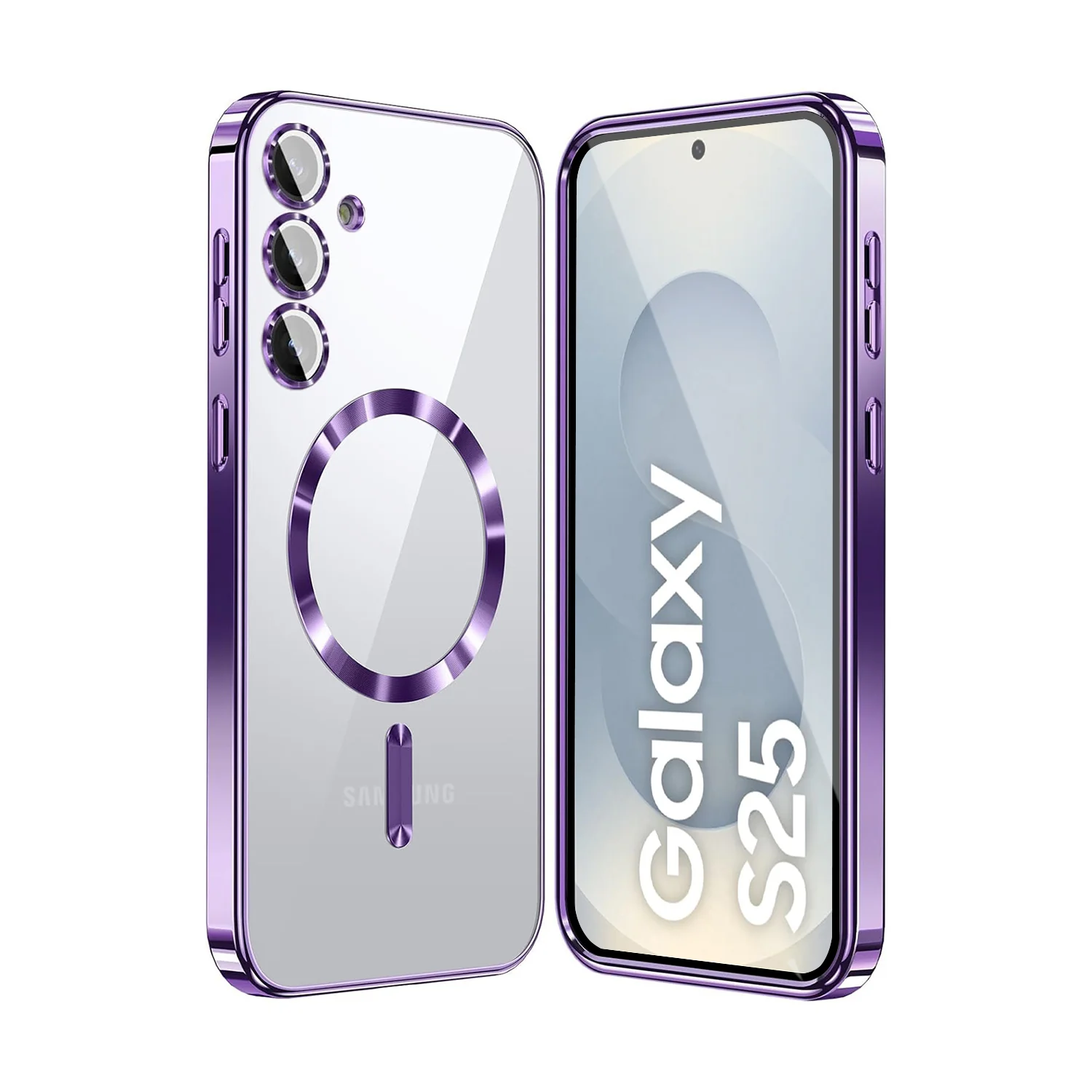 Vaku ® Samsung Galaxy S25 Luxury Electroplated Magnetic Magsafe Back Cover - Image 2