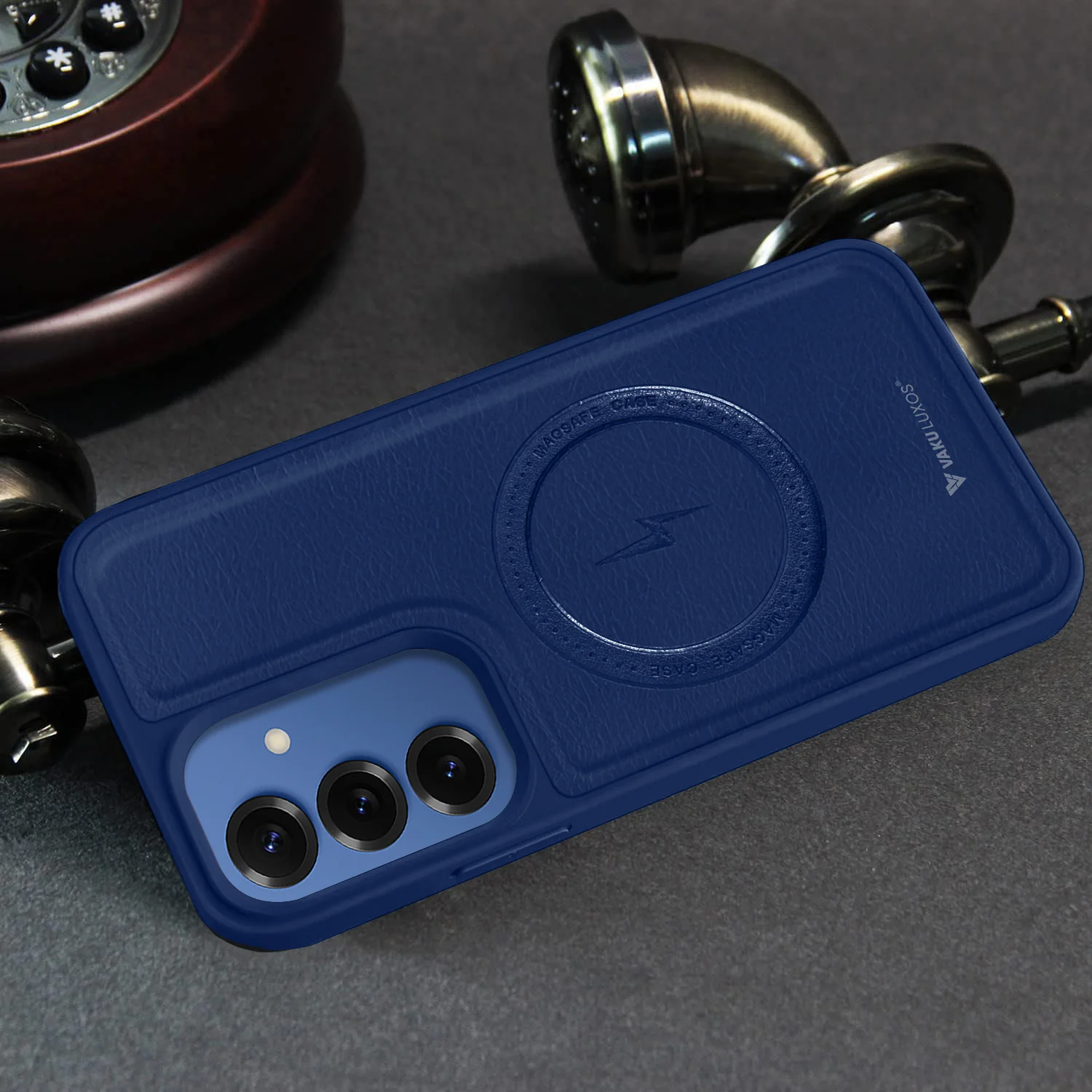 Vaku ® Samsung Galaxy S25 Maxtron Leather Stitched Magnetic Magsafe Back Cover - Image 11