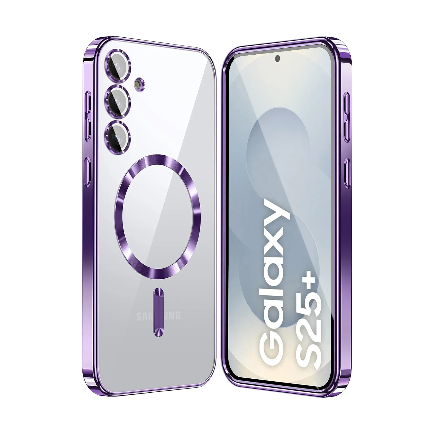 Vaku ® Samsung Galaxy S25 Plus Luxury Electroplated Magnetic Magsafe Back Cover - Image 2