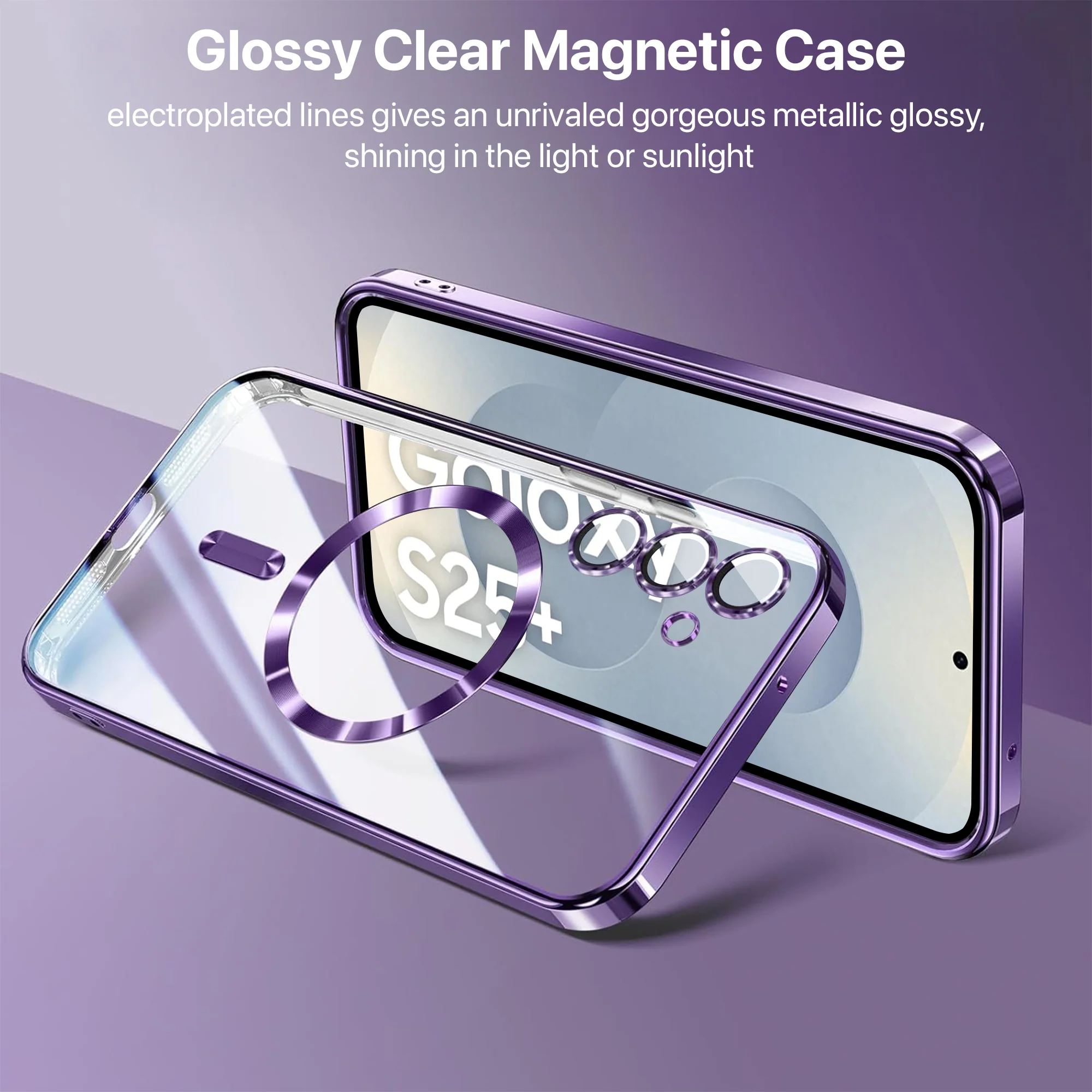 Vaku ® Samsung Galaxy S25 Plus Luxury Electroplated Magnetic Magsafe Back Cover - Image 7
