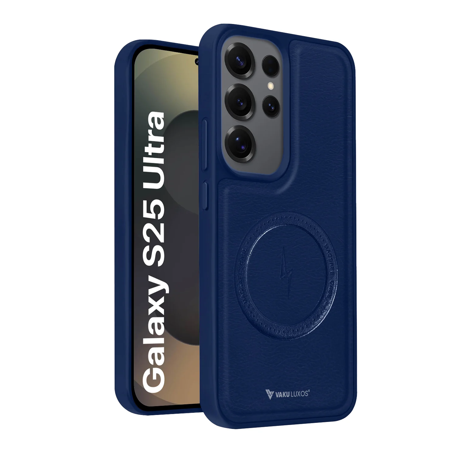Vaku ® Samsung Galaxy S25 Ultra Maxtron Leather Stitched Magnetic Magsafe Back Cover - Image 3