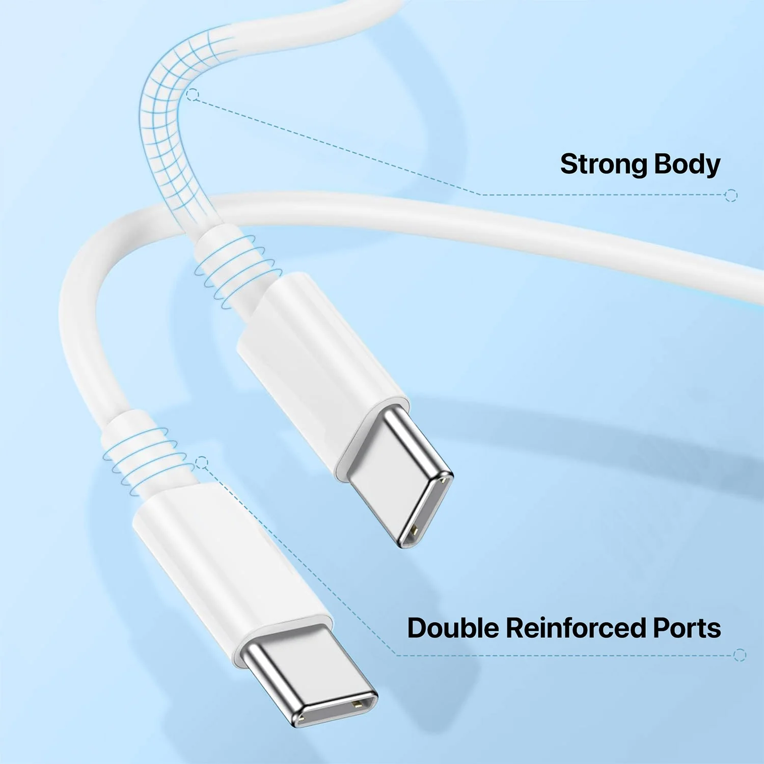 VAKU ® Type-C To Type-C 30W Fast Charging Cable For iPhone and Android Devices - Image 5
