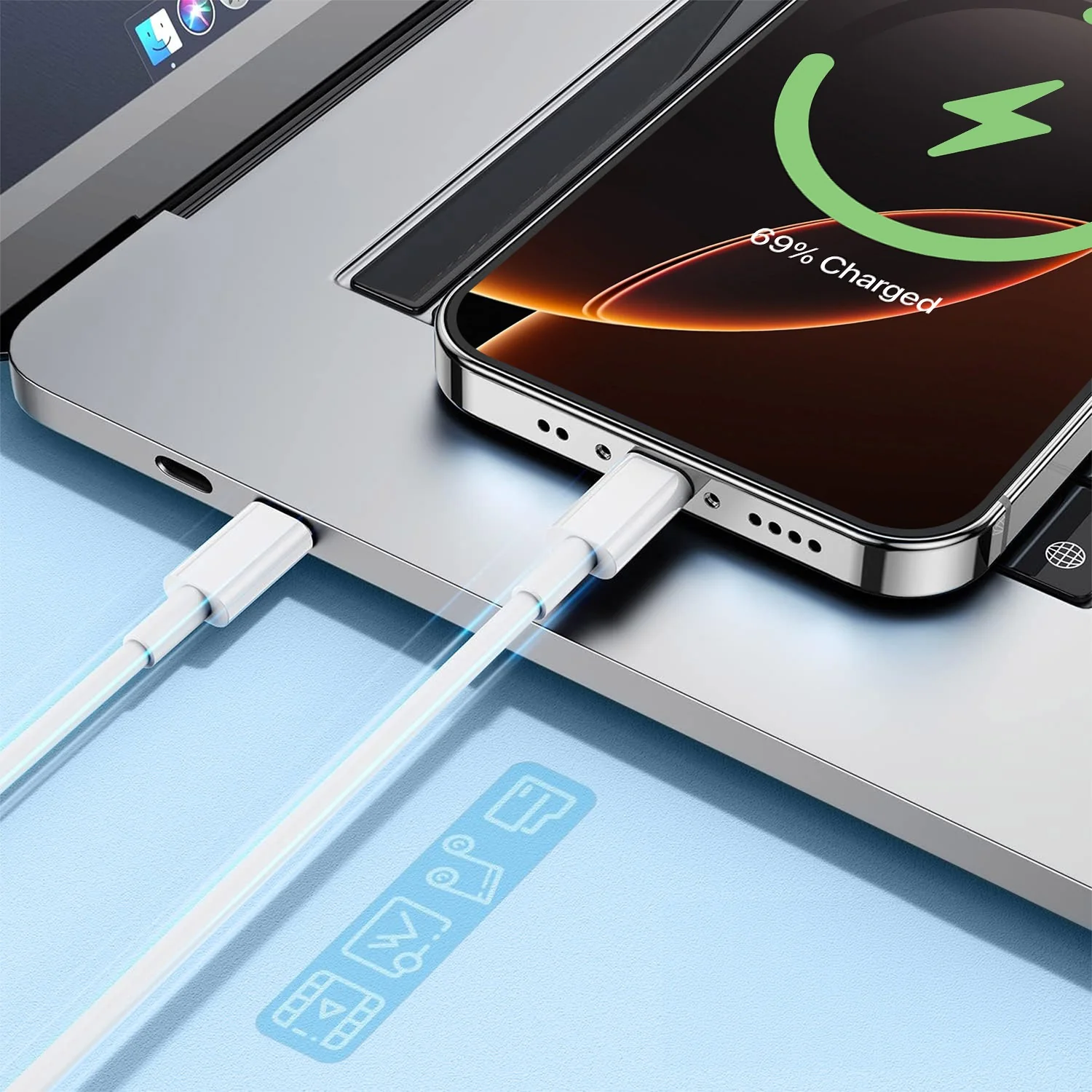 VAKU ® Type-C To Type-C 30W Fast Charging Cable For iPhone and Android Devices - Image 7