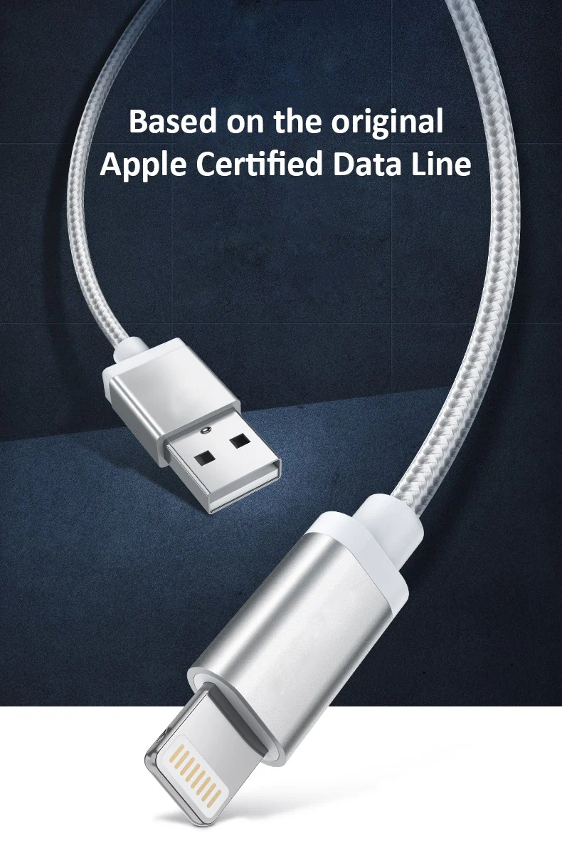 Vaku ® USB To Lightning Nylon Braided Data-Charging Cable - Image 11