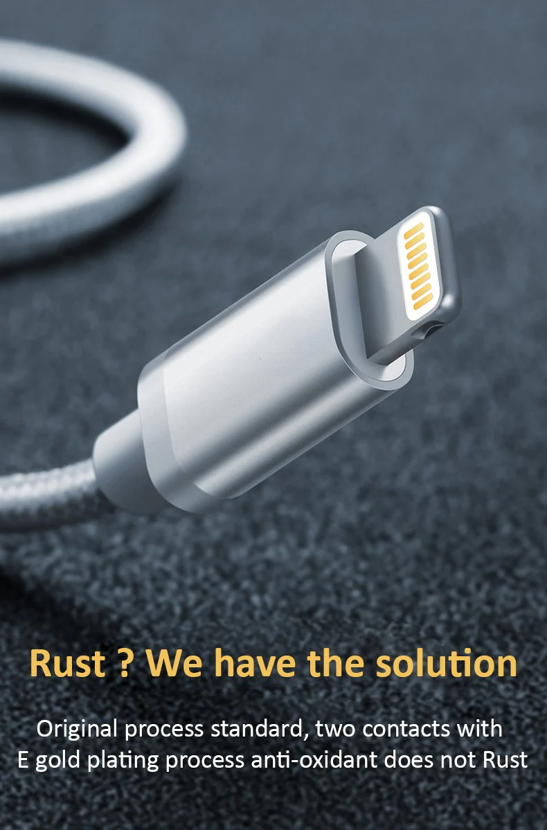 Vaku ® USB To Lightning Nylon Braided Data-Charging Cable - Image 9