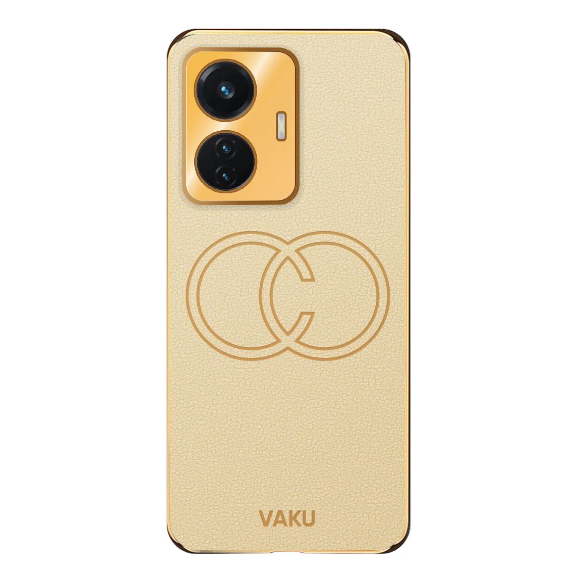Vaku® Vivo T1 4G Skylar Leather Pattern Gold Electroplated Soft TPU Back Cover - Image 11