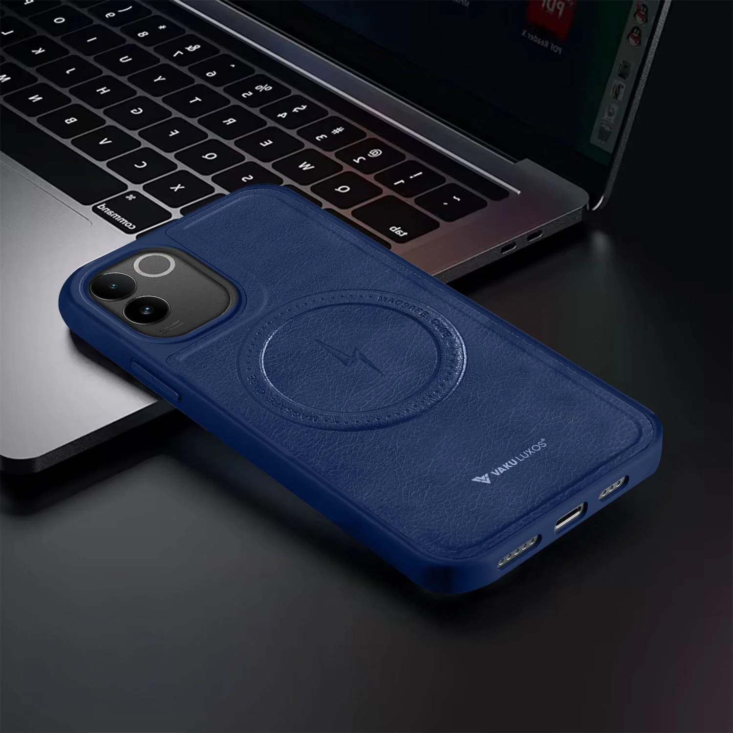 Vaku ® Vivo T2 Pro 5G Maxtron Leather Stitched Magnetic Magsafe Back Cover - Image 12