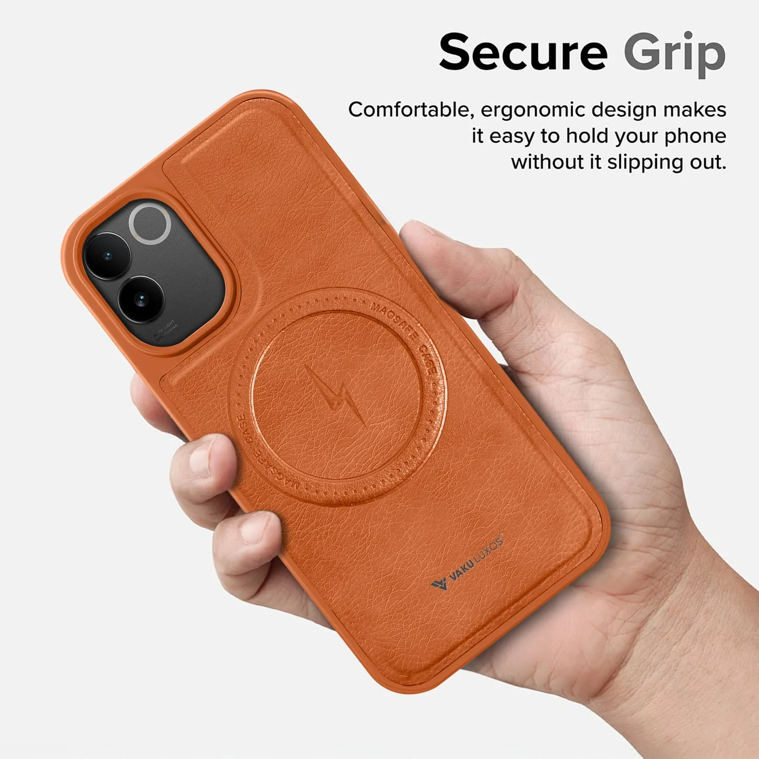 Vaku ® Vivo T2 Pro 5G Maxtron Leather Stitched Magnetic Magsafe Back Cover - Image 3