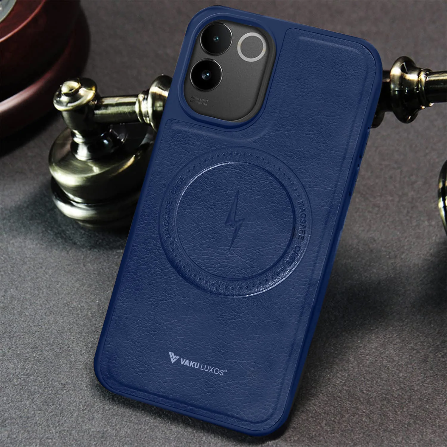 Vaku ® Vivo T2 Pro 5G Maxtron Leather Stitched Magnetic Magsafe Back Cover - Image 8
