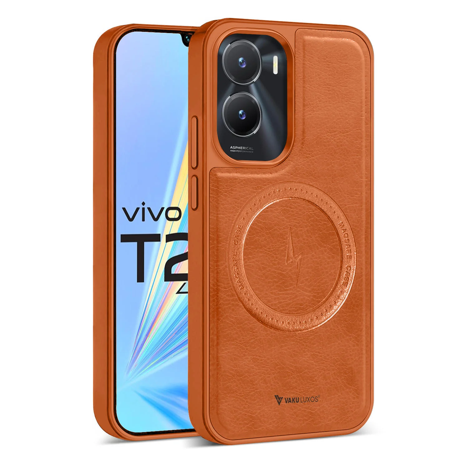 Vaku ® Vivo T2x 5G Maxtron Leather Stitched Magnetic Magsafe Back Cover - Image 11