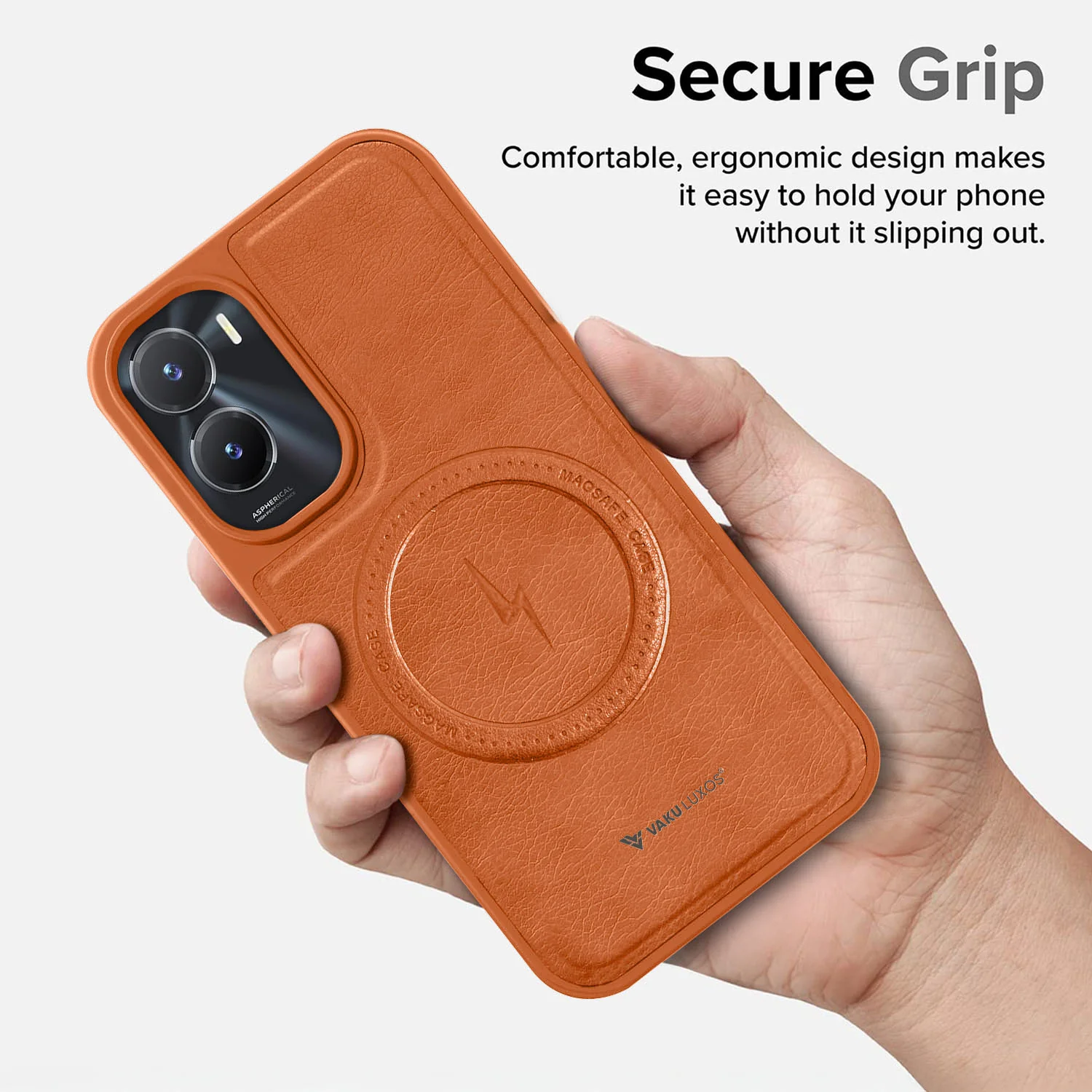 Vaku ® Vivo T2x 5G Maxtron Leather Stitched Magnetic Magsafe Back Cover - Image 4