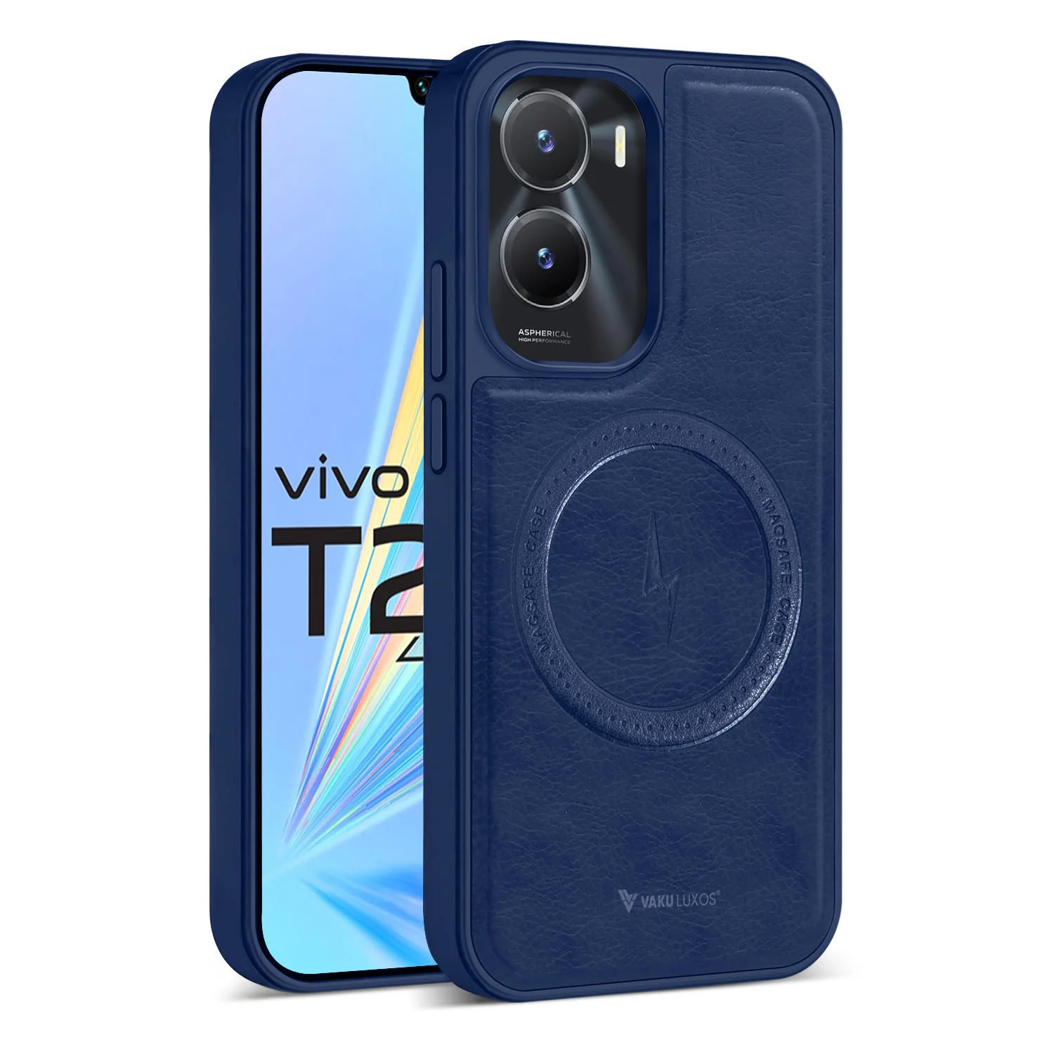 Vaku ® Vivo T2x 5G Maxtron Leather Stitched Magnetic Magsafe Back Cover - Image 8