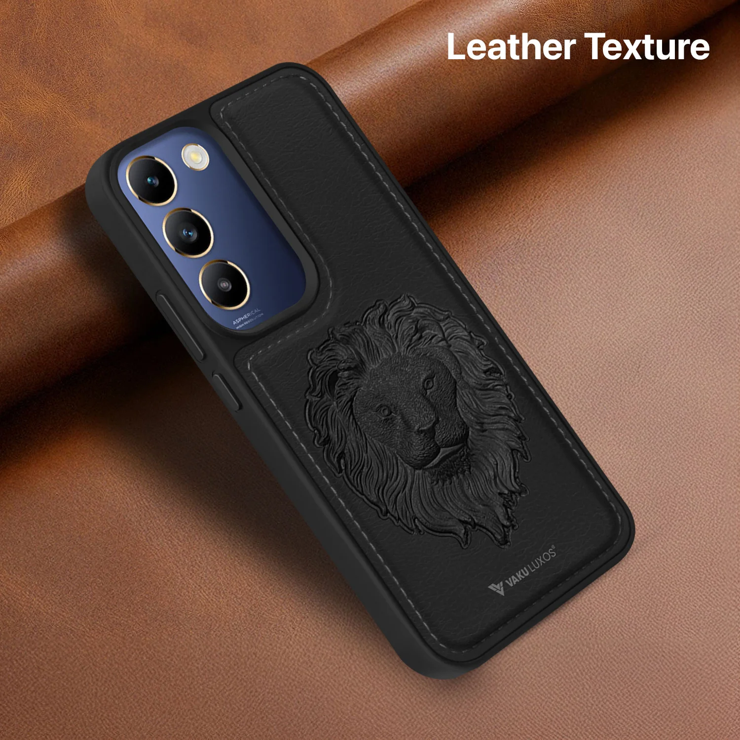 Vaku ® Vivo T3 5G Lion Embossed Luxury Designer Leather Back Cover - Image 11