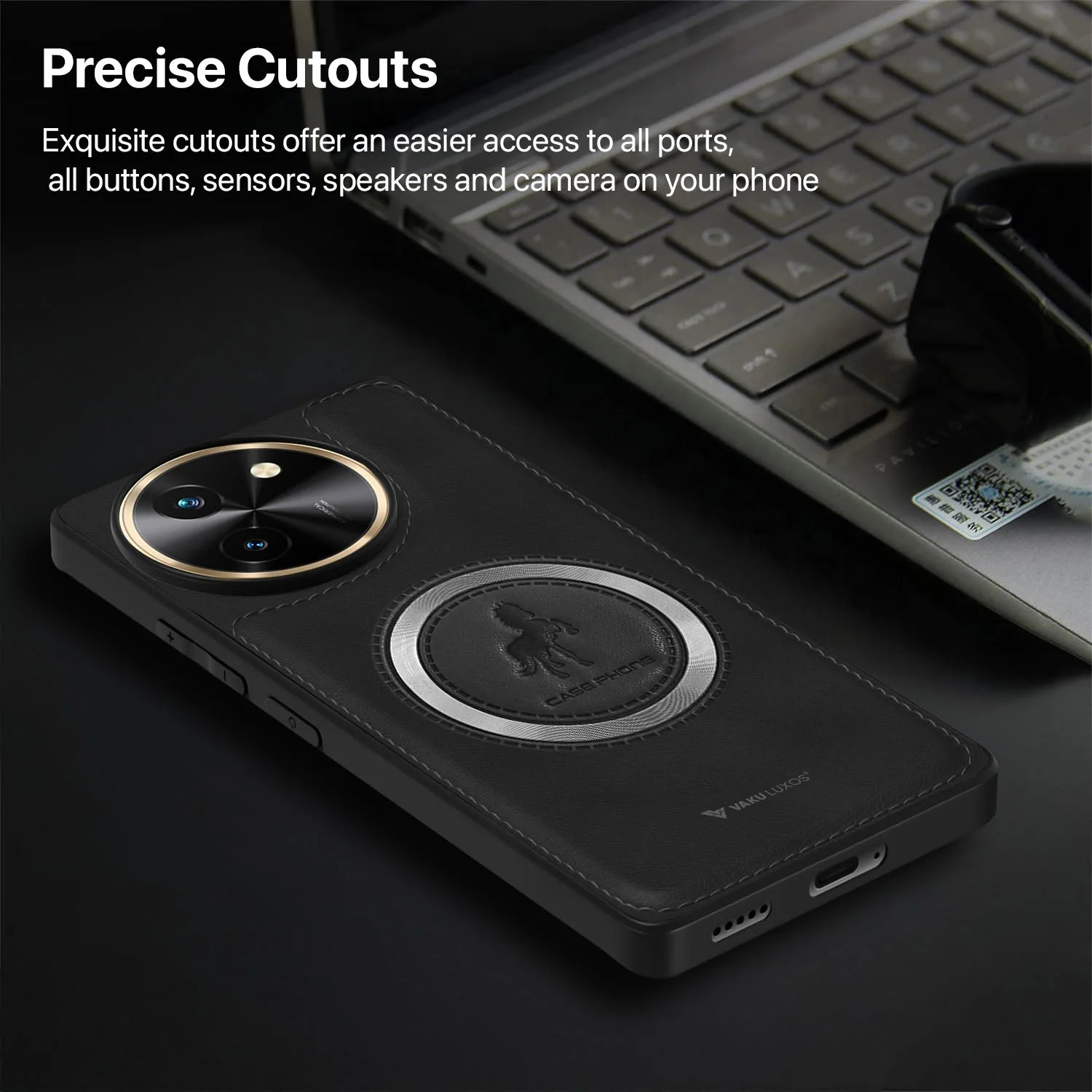 Vaku ® Vivo T3x 5G Astrid Luxury PU Leather Back Cover - Image 10
