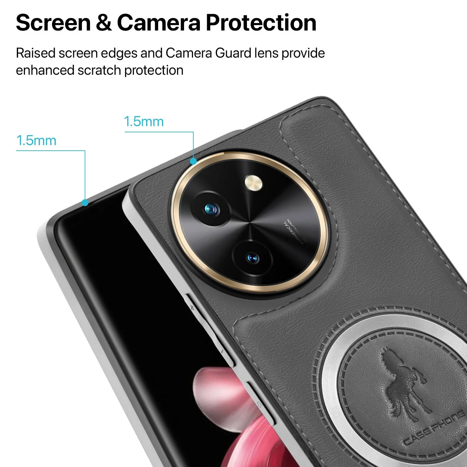 Vaku ® Vivo T3x 5G Astrid Luxury PU Leather Back Cover - Image 3