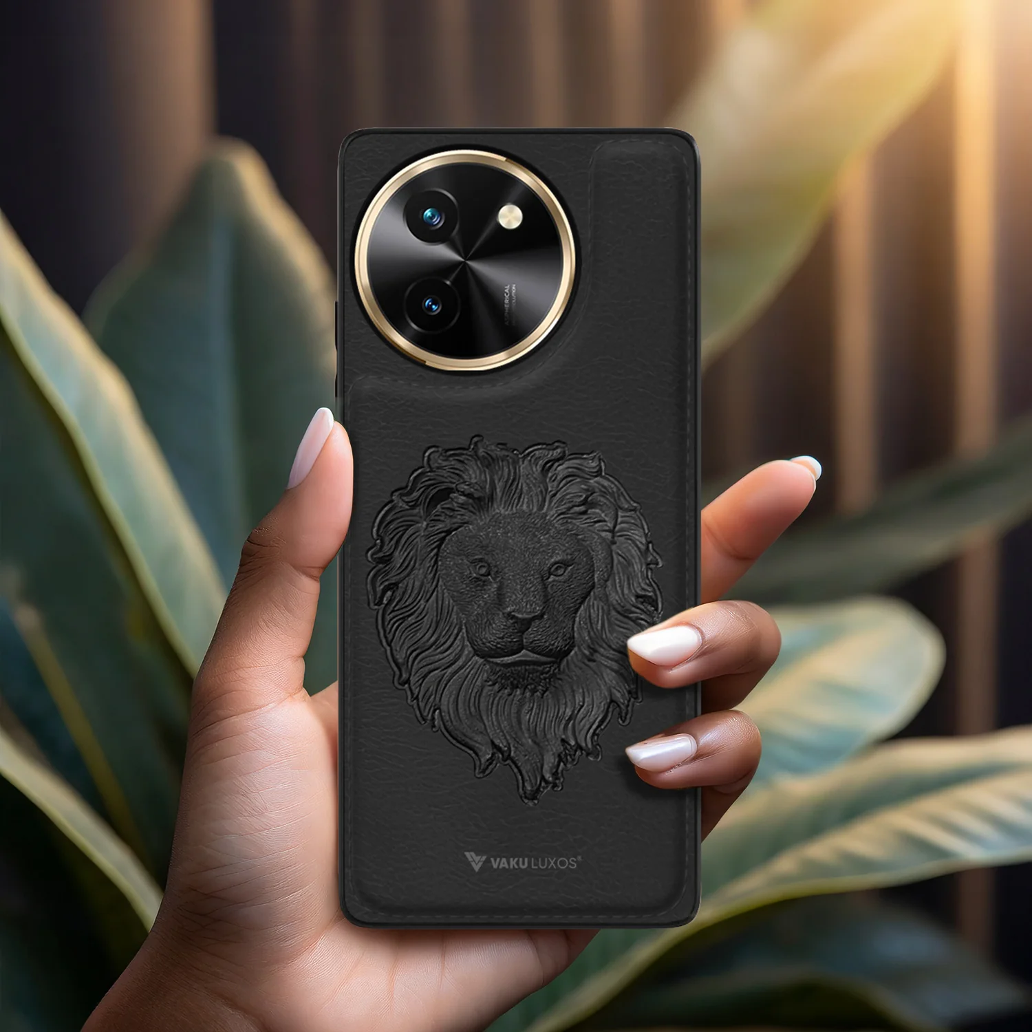 Vaku ® Vivo T3X 5G Lion Embossed Luxury Designer Leather Back Cover - Image 10