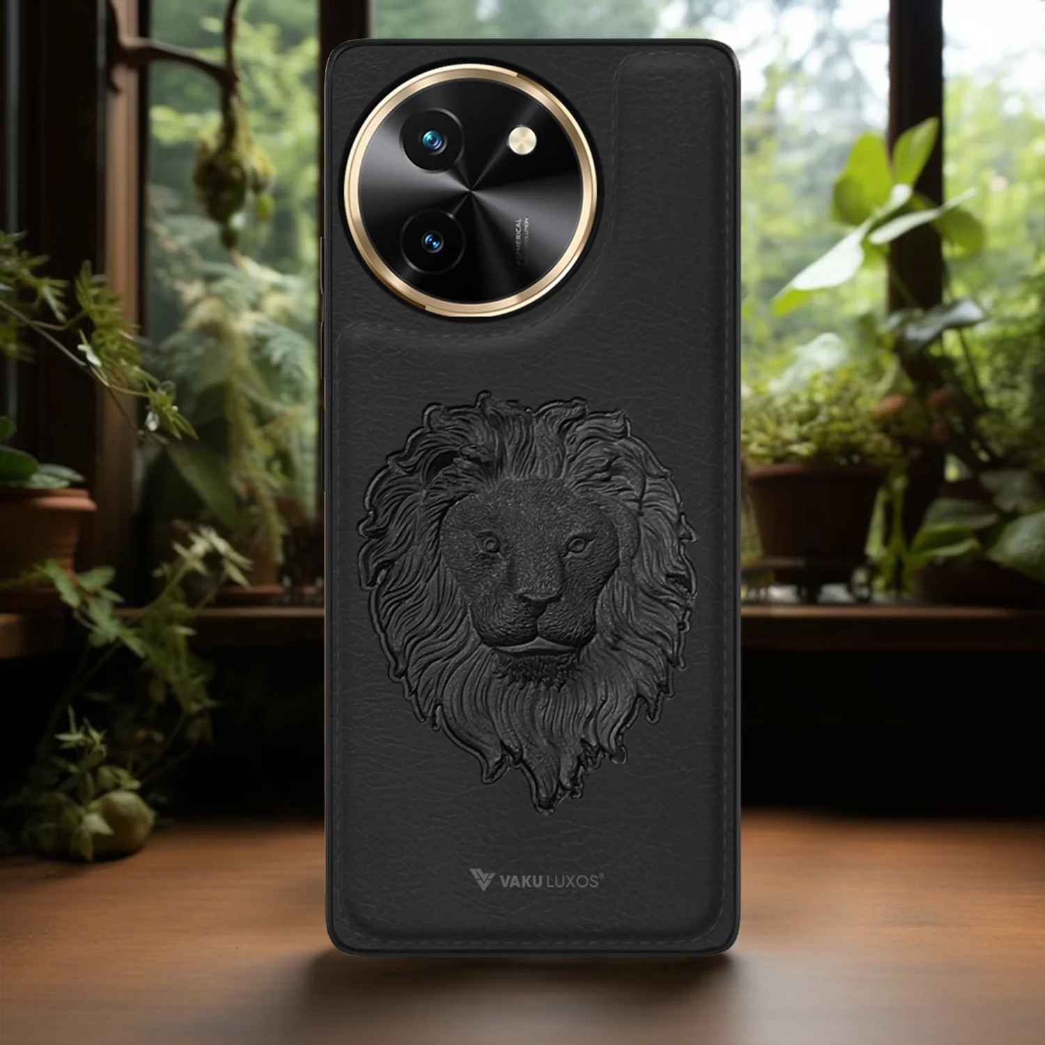 Vaku ® Vivo T3X 5G Lion Embossed Luxury Designer Leather Back Cover - Image 13